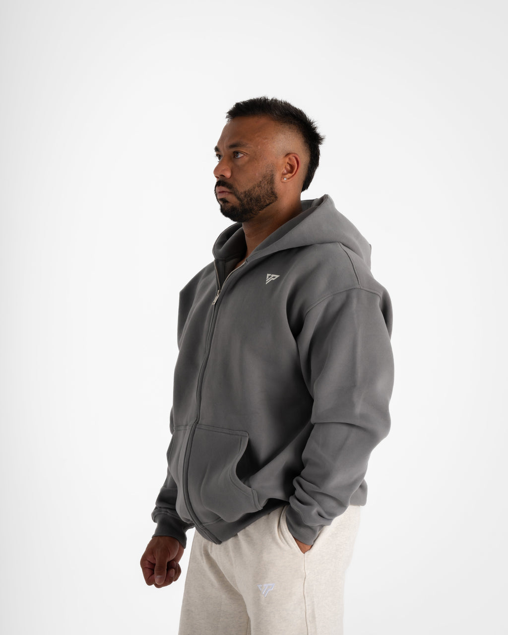MEN'S VDA ZIP HOODIE - CHARCOAL