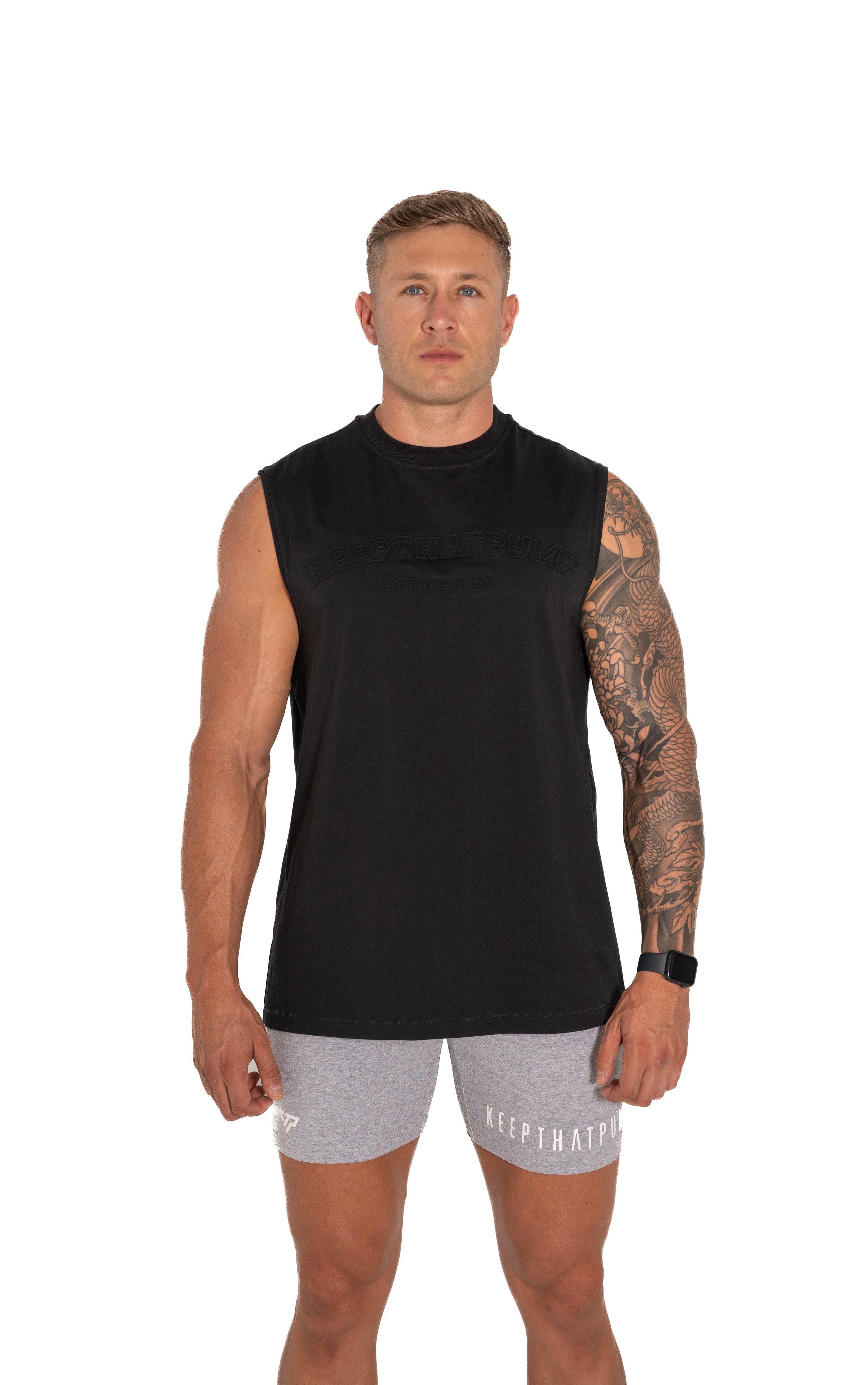 KTP MEN'S EMBOSSED TANK - BLACK
