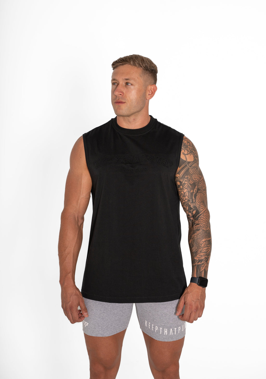 KTP MEN'S EMBOSSED TANK - BLACK