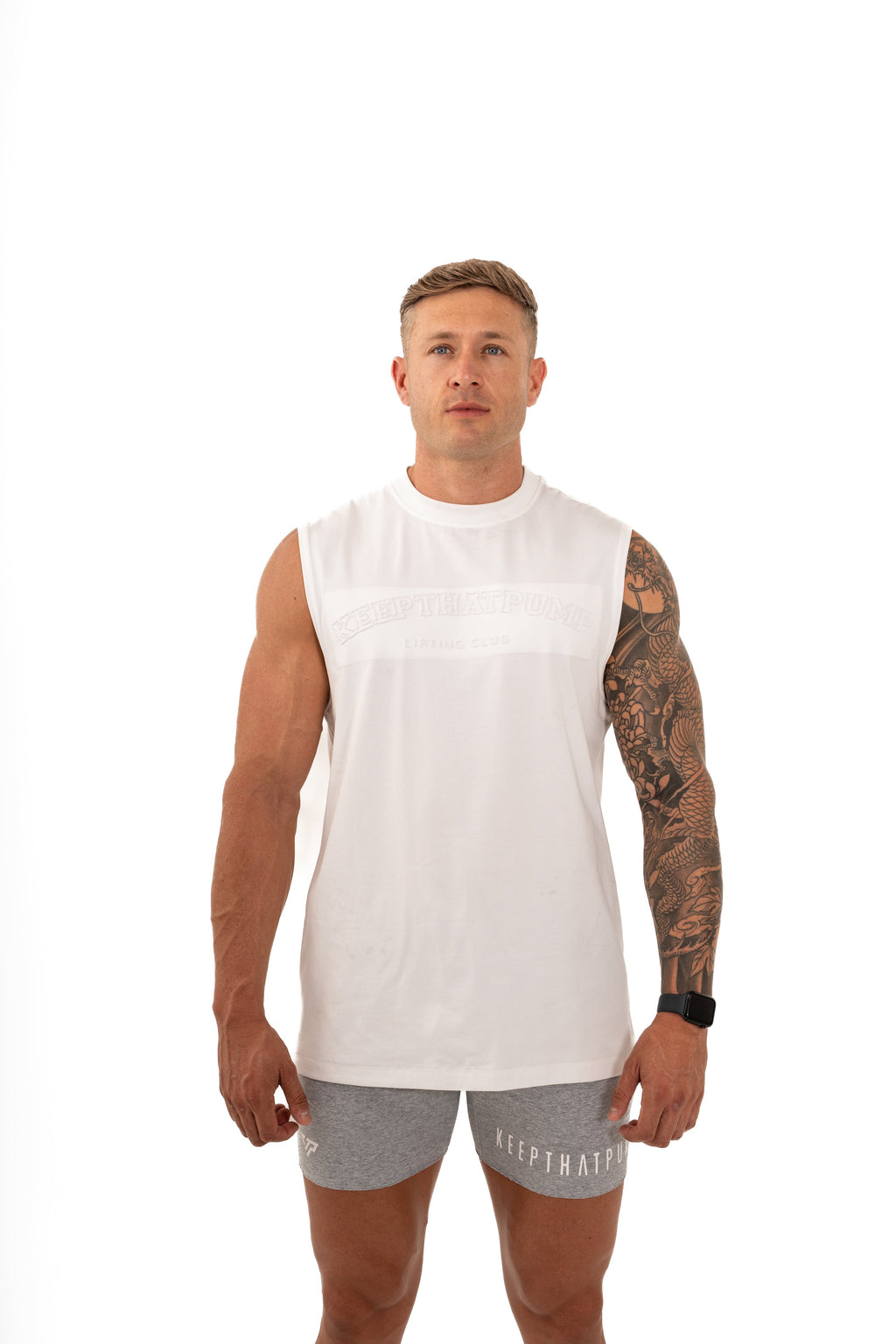 KTP MEN'S EMBOSSED TANK - WHITE