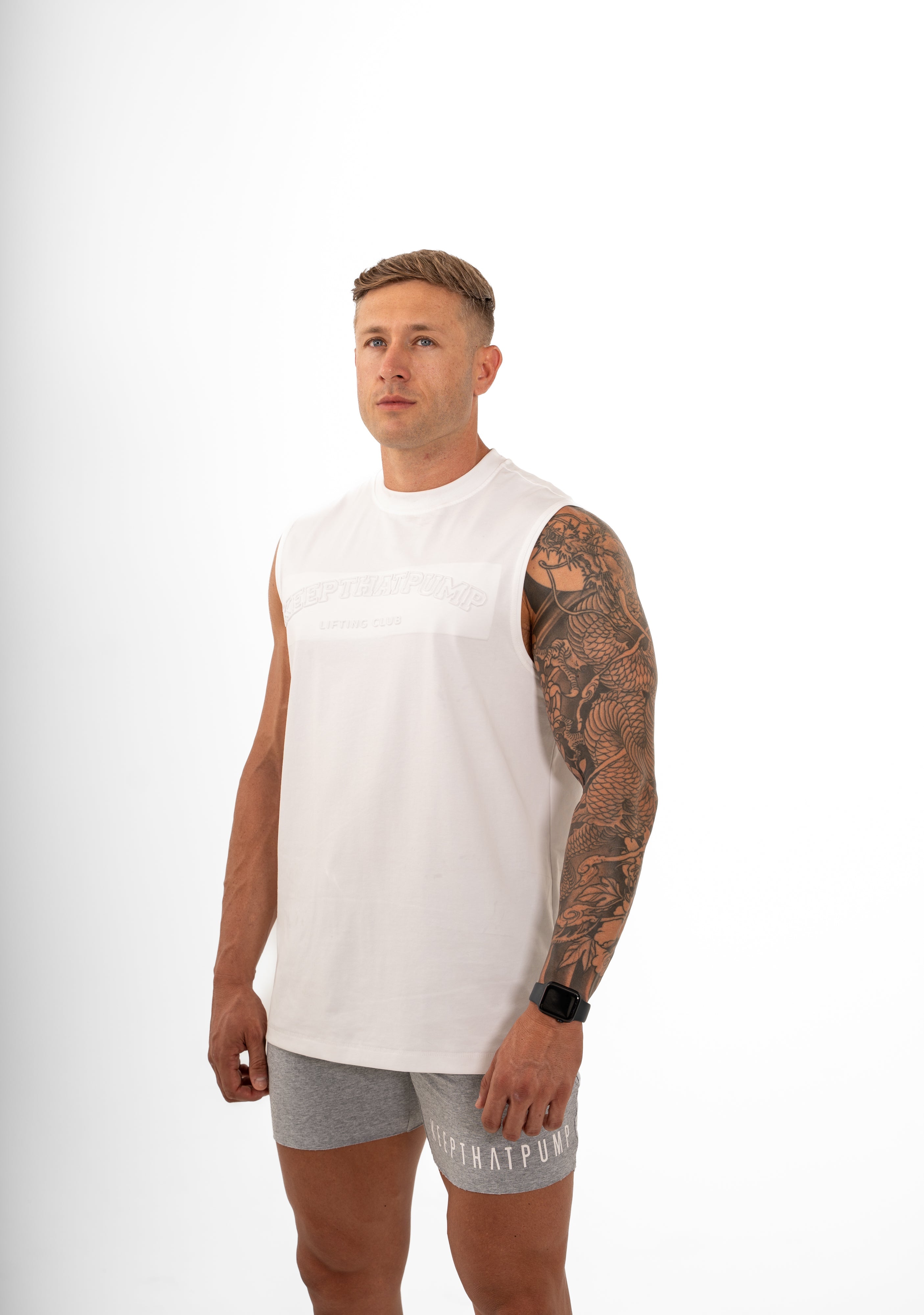 KTP MEN'S EMBOSSED TANK - WHITE