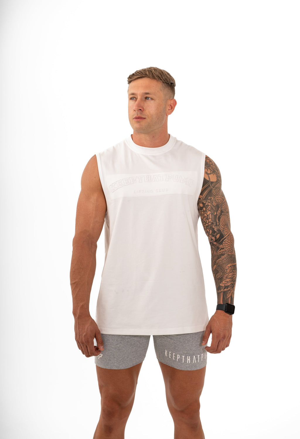 KTP MEN'S EMBOSSED TANK - WHITE