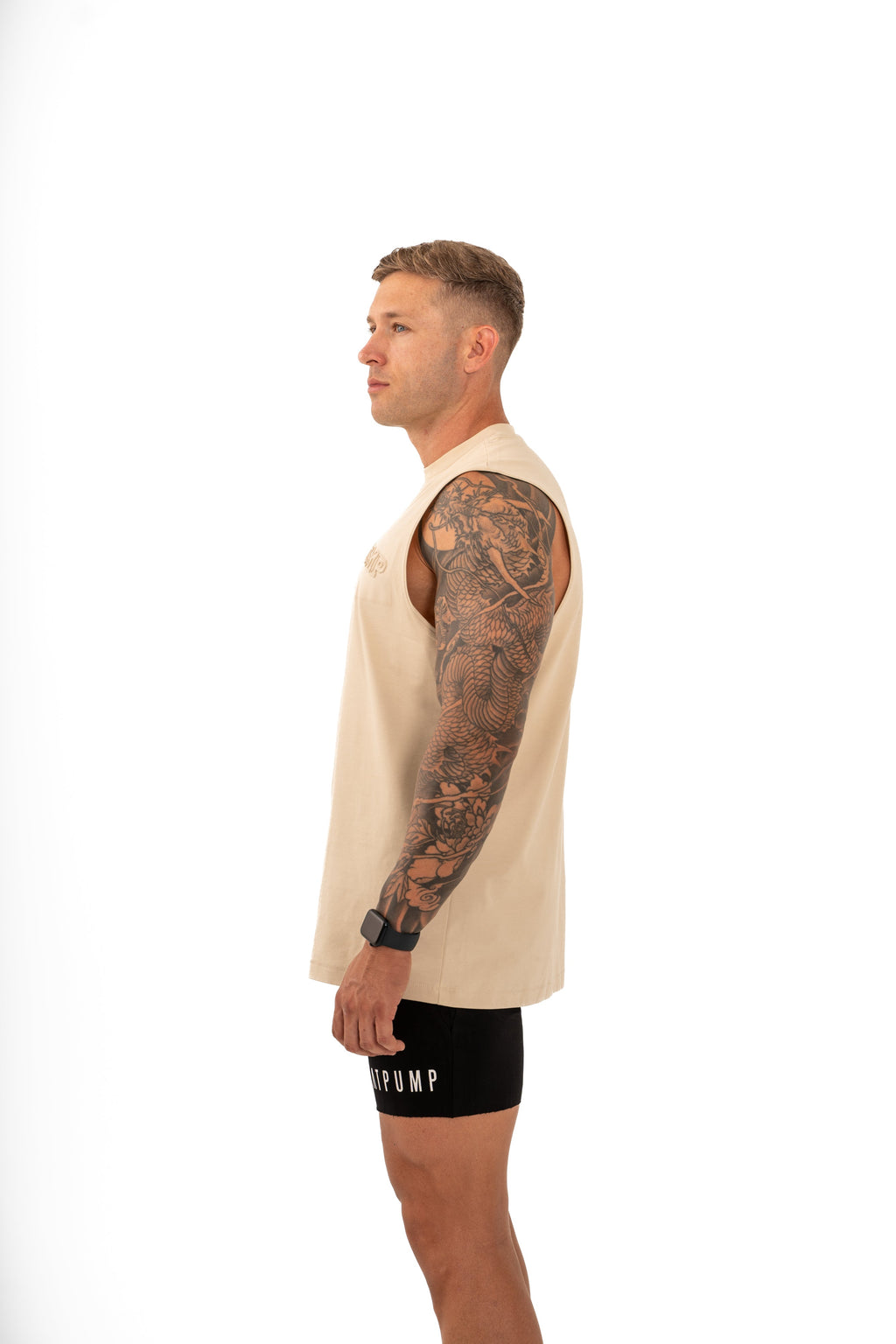 KTP MEN'S EMBOSSED TANK - CREAM