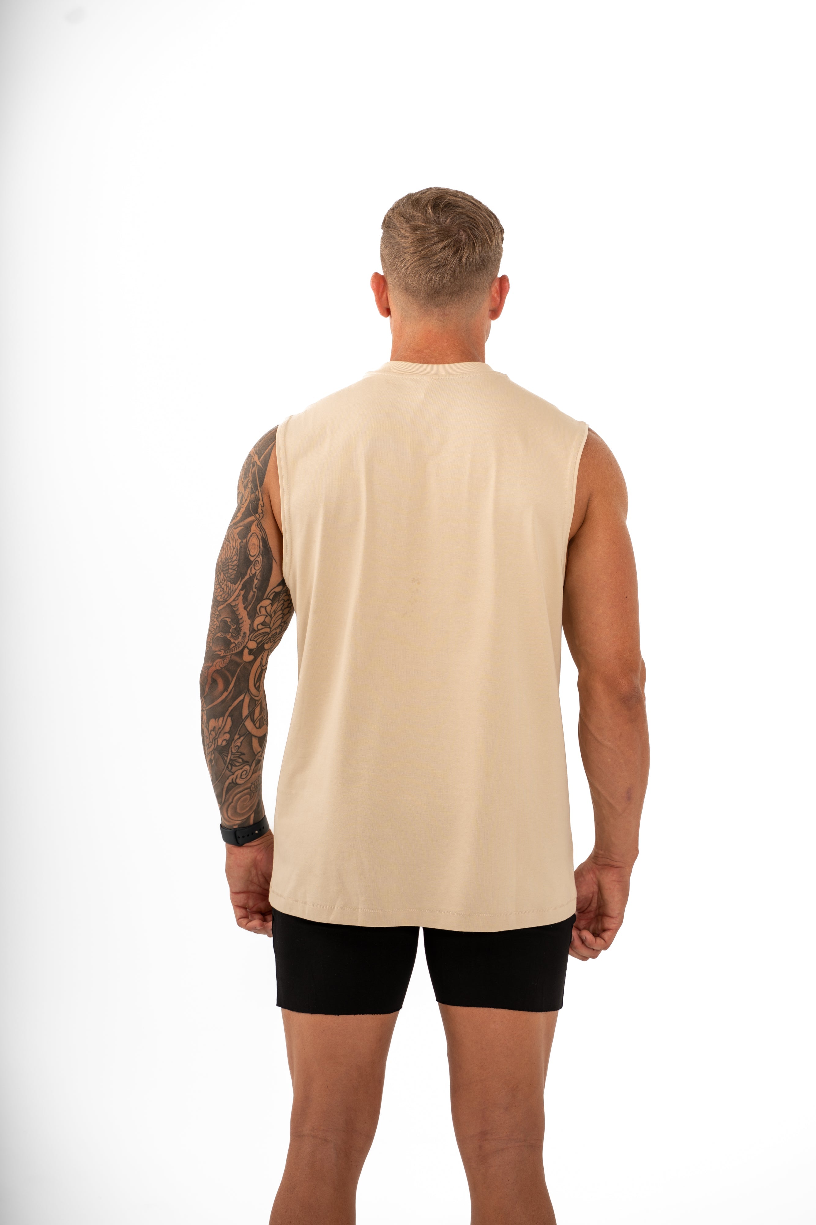 KTP MEN'S EMBOSSED TANK - CREAM