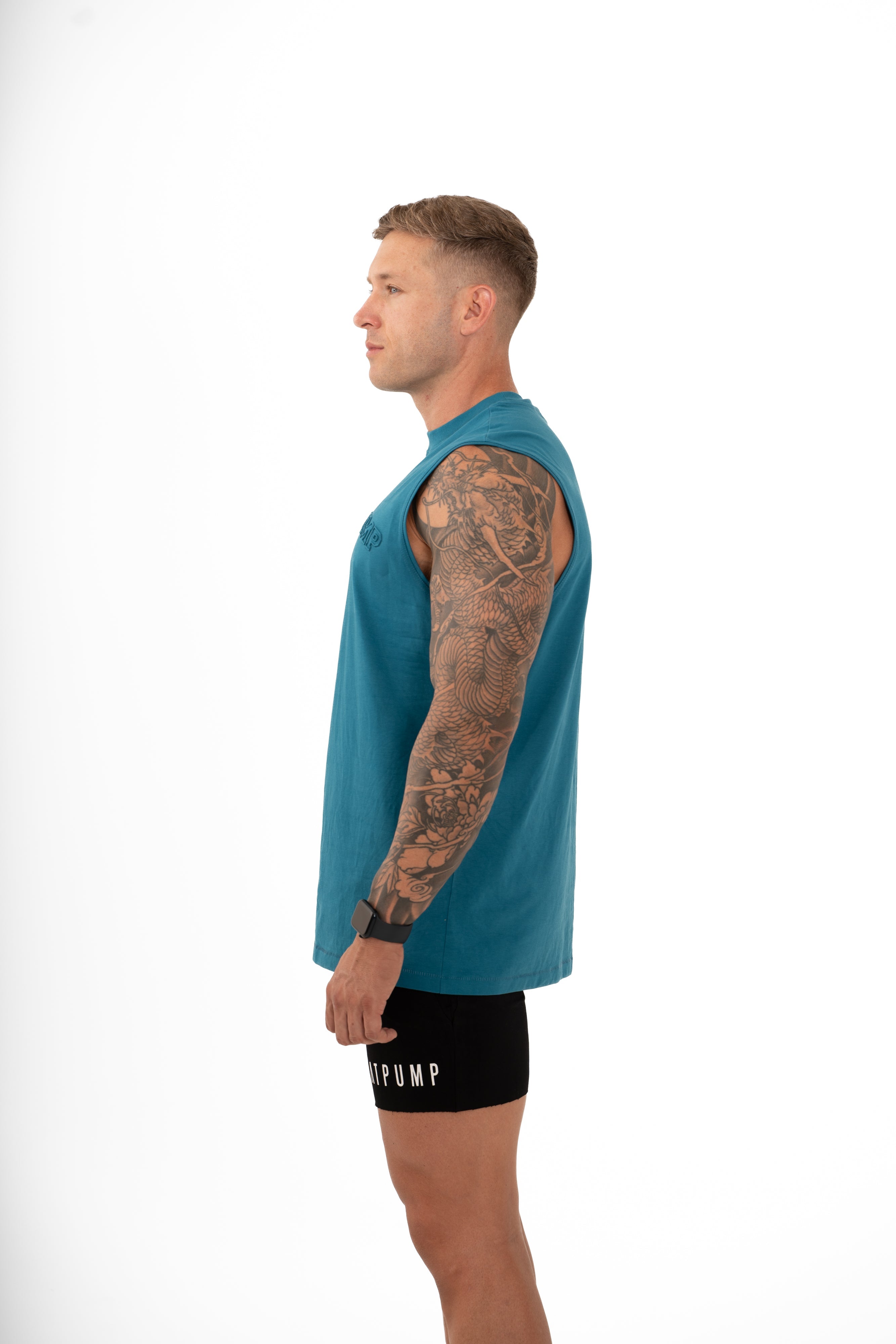 KTP MEN'S EMBOSSED TANK - TEAL