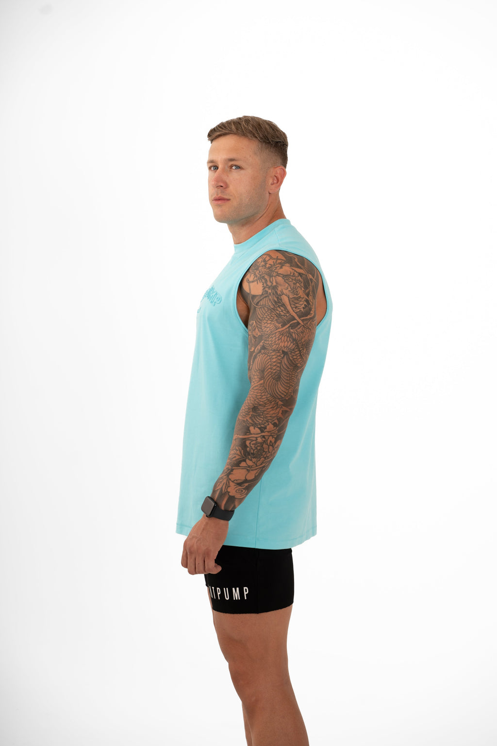 KTP MEN'S EMBOSSED TANK - ICE BLUE