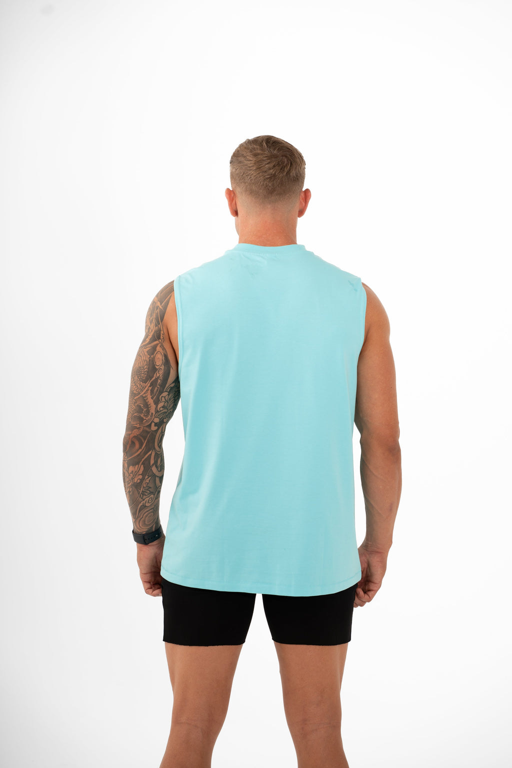 KTP MEN'S EMBOSSED TANK - ICE BLUE