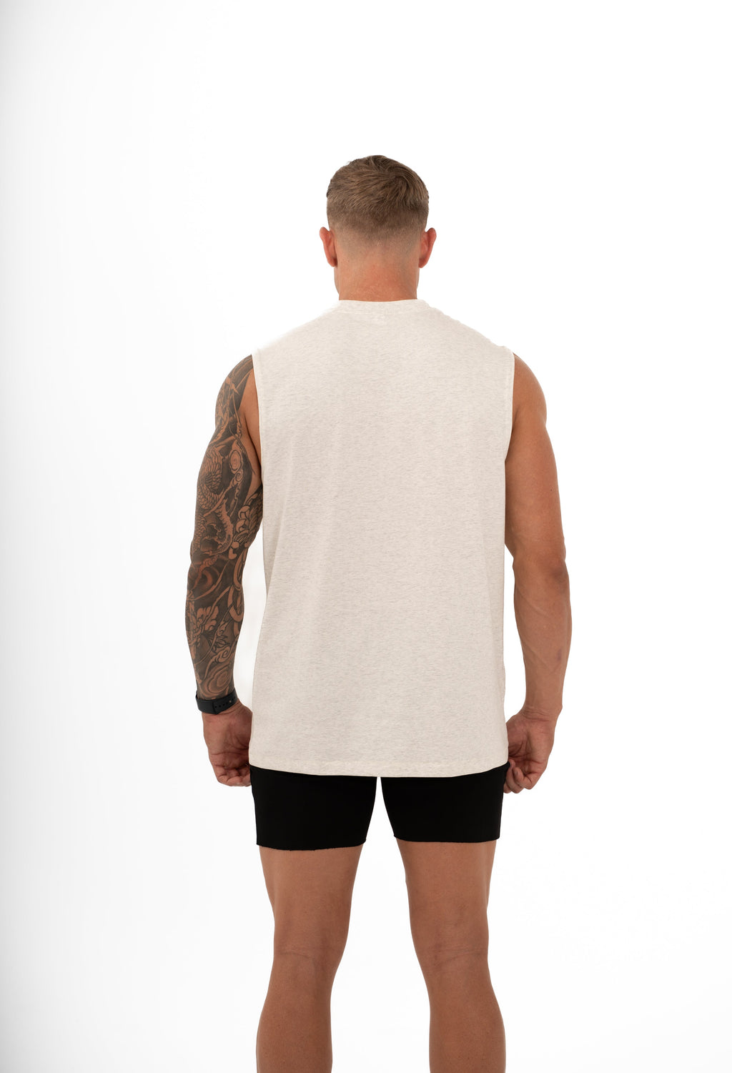 KTP MEN'S EMBOSSED TANK - MARLE GREY
