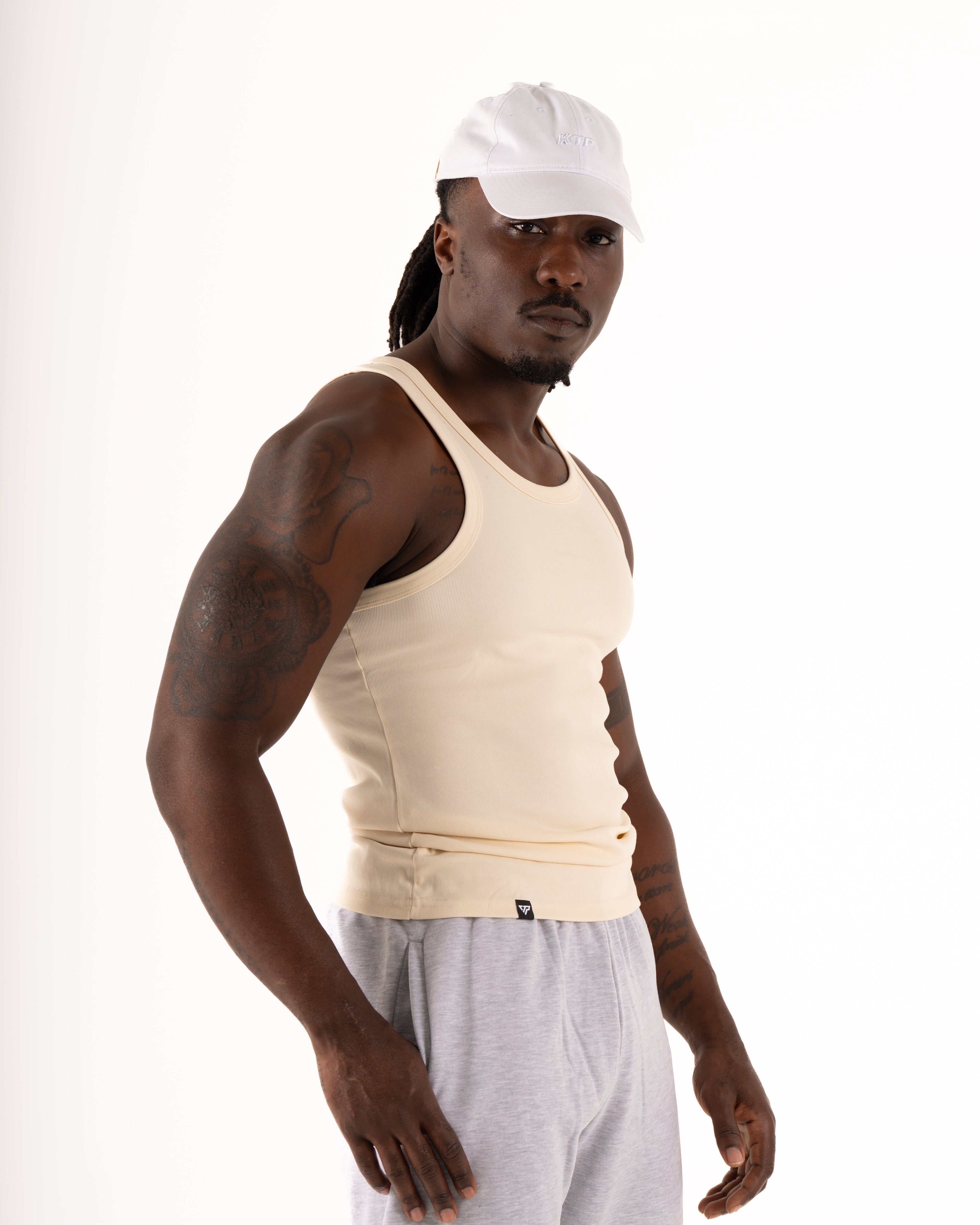 MEN'S KTP RIBBED TANK - IVORY