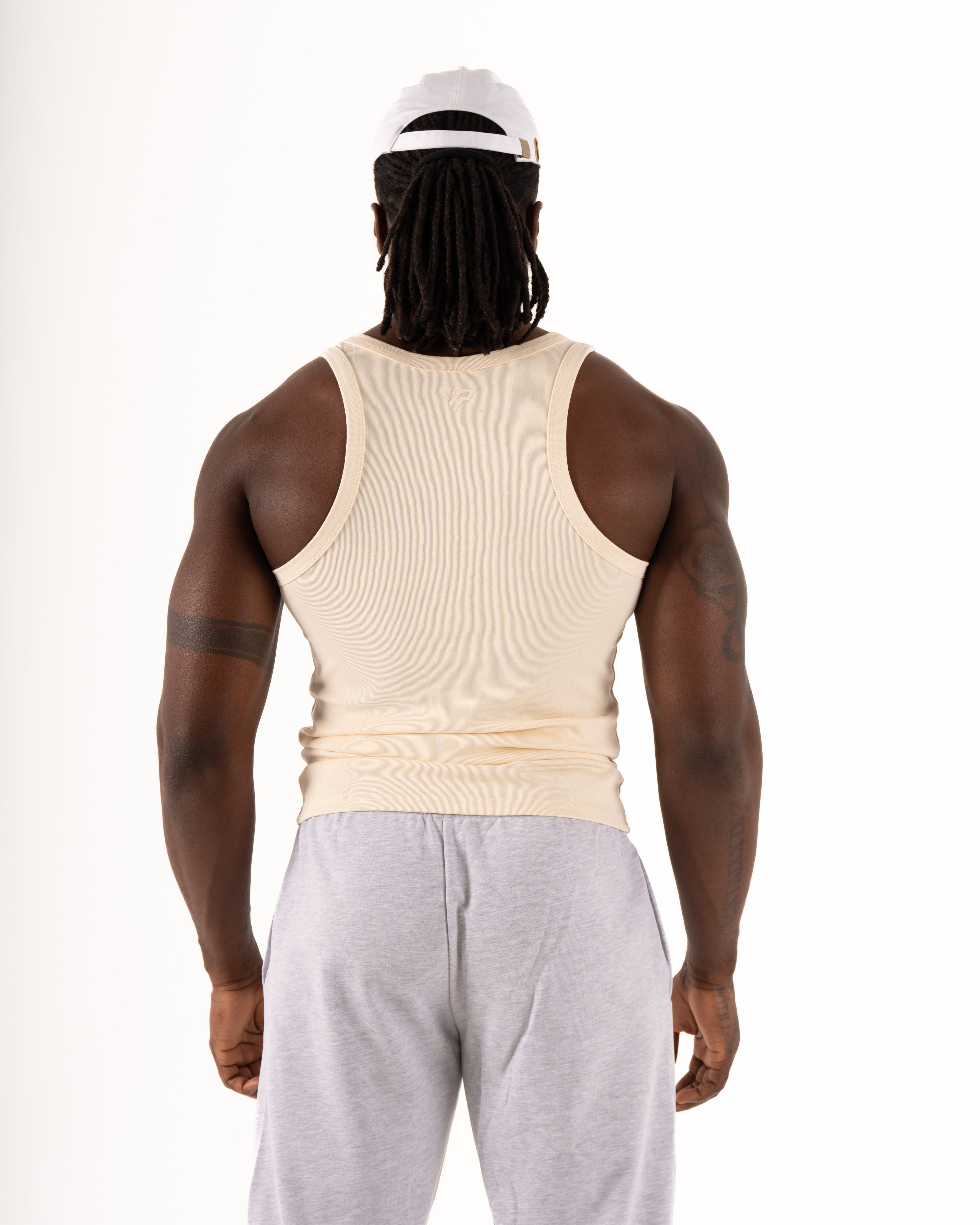 MEN'S KTP RIBBED TANK - IVORY