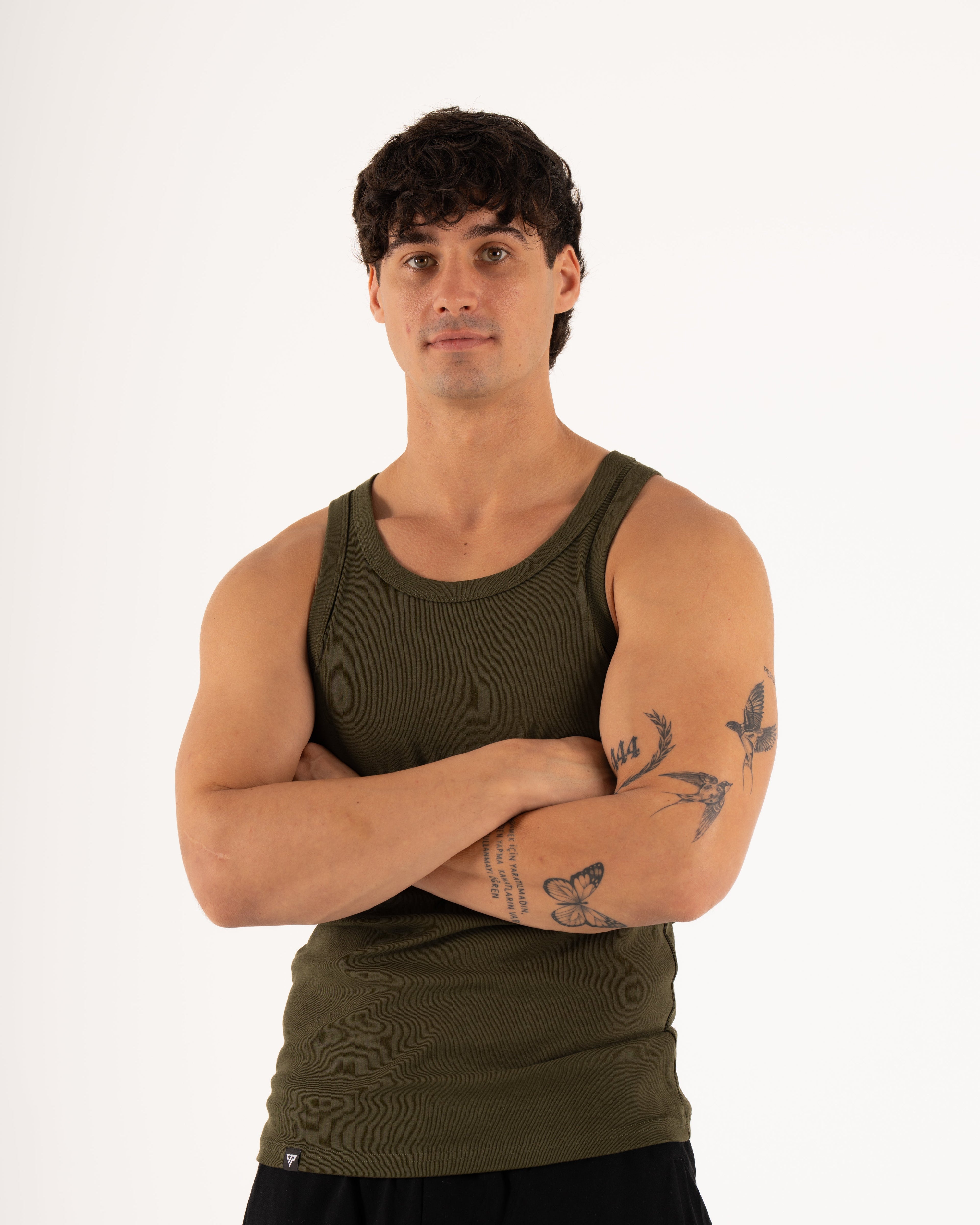 MEN'S KTP RIBBED TANK - KHAKI GREEN