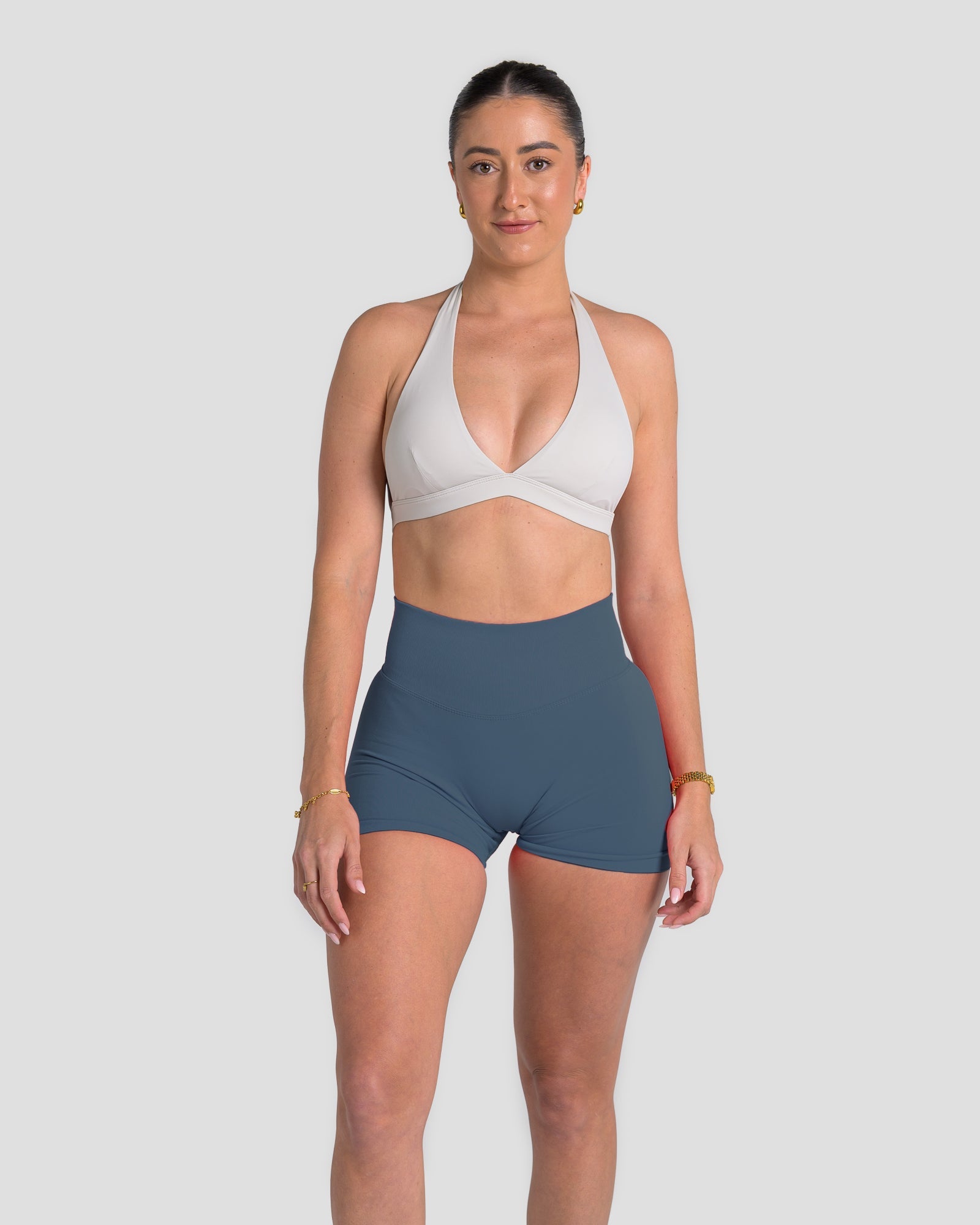 RECOIL HIGH WAIST SCRUNCH SHORTS - BLUE TEAL
