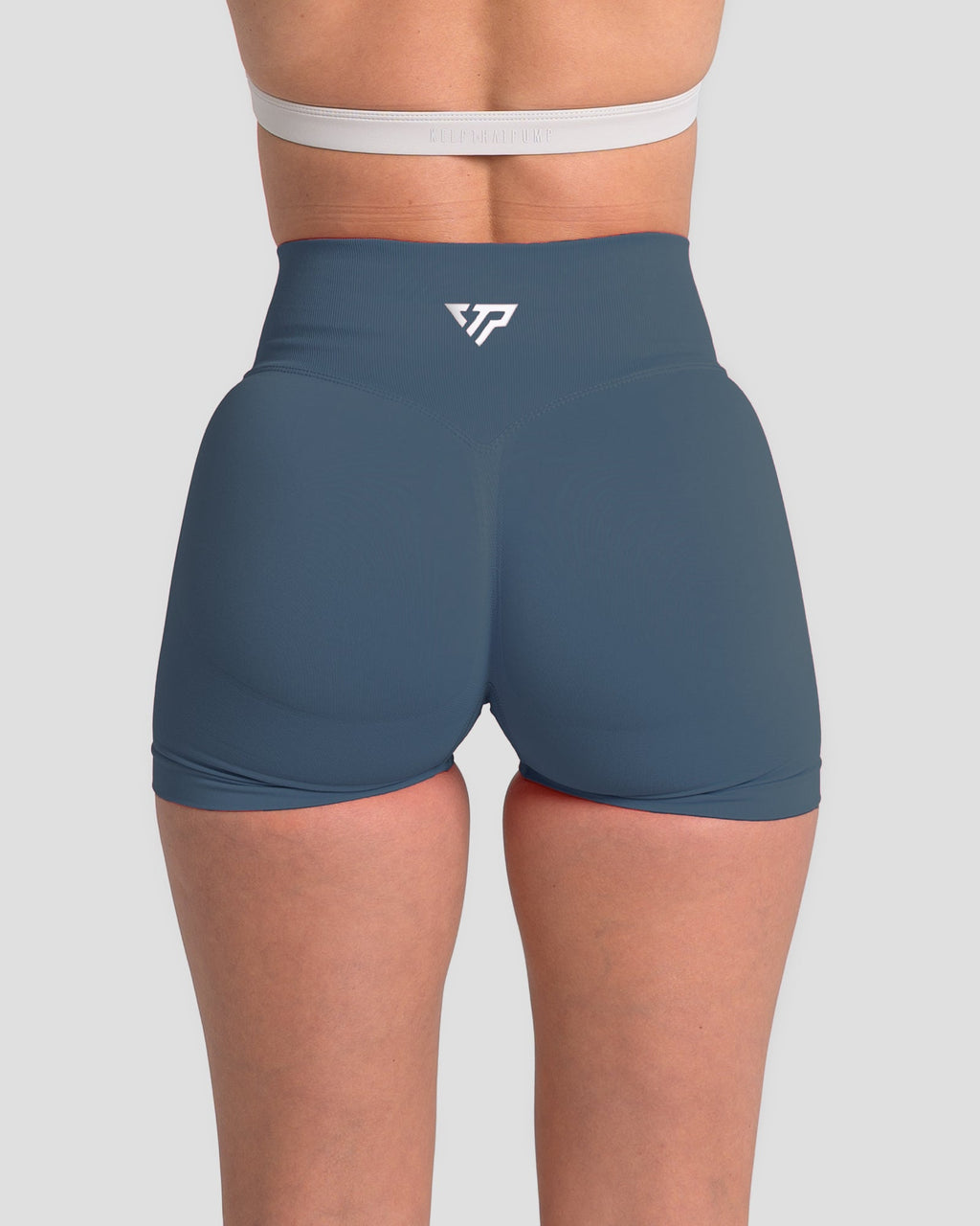 RECOIL HIGH WAIST SCRUNCH SHORTS - BLUE TEAL