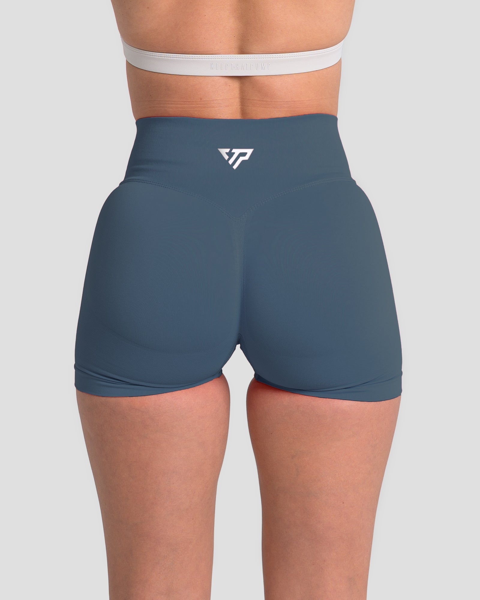 RECOIL HIGH WAIST SCRUNCH SHORTS - BLUE TEAL