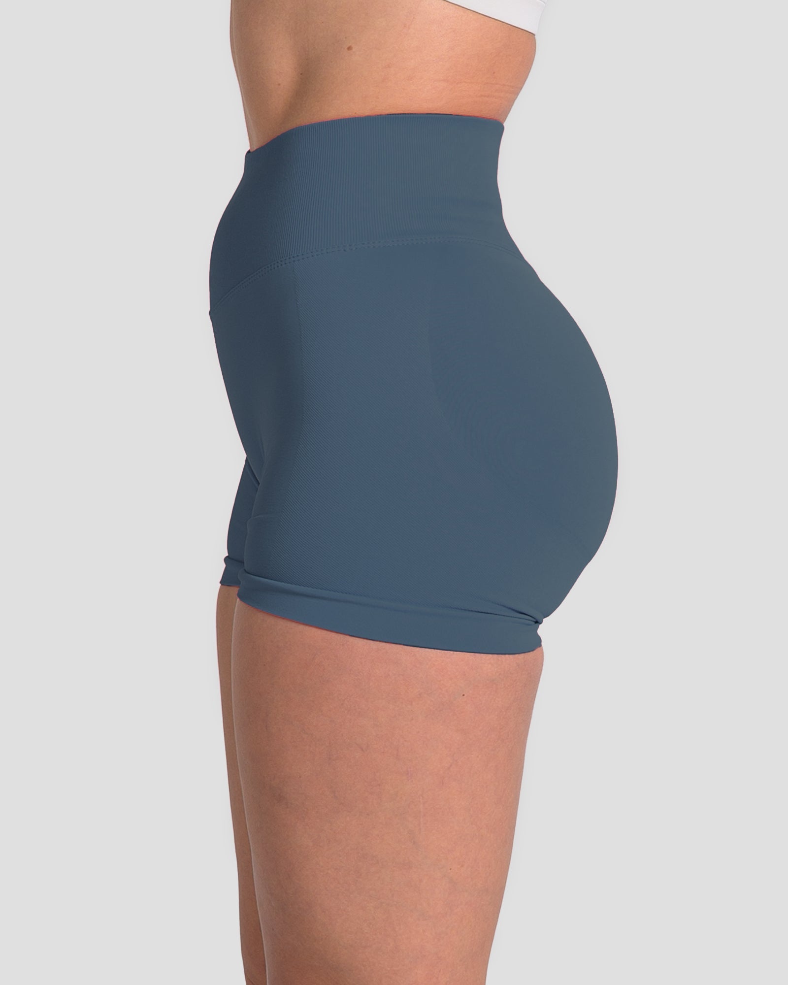 RECOIL HIGH WAIST SCRUNCH SHORTS - BLUE TEAL