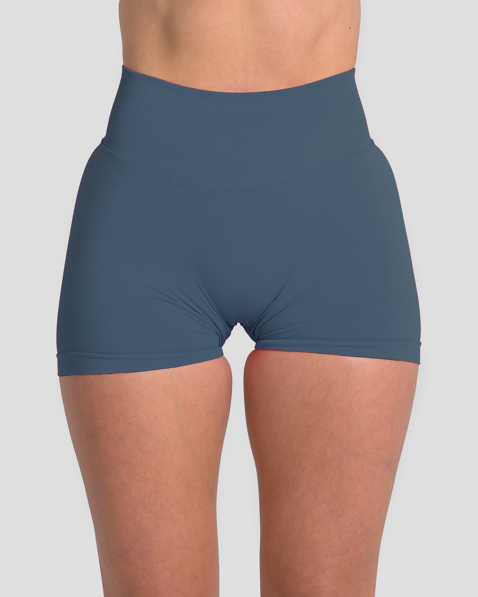 RECOIL HIGH WAIST SCRUNCH SHORTS - BLUE TEAL