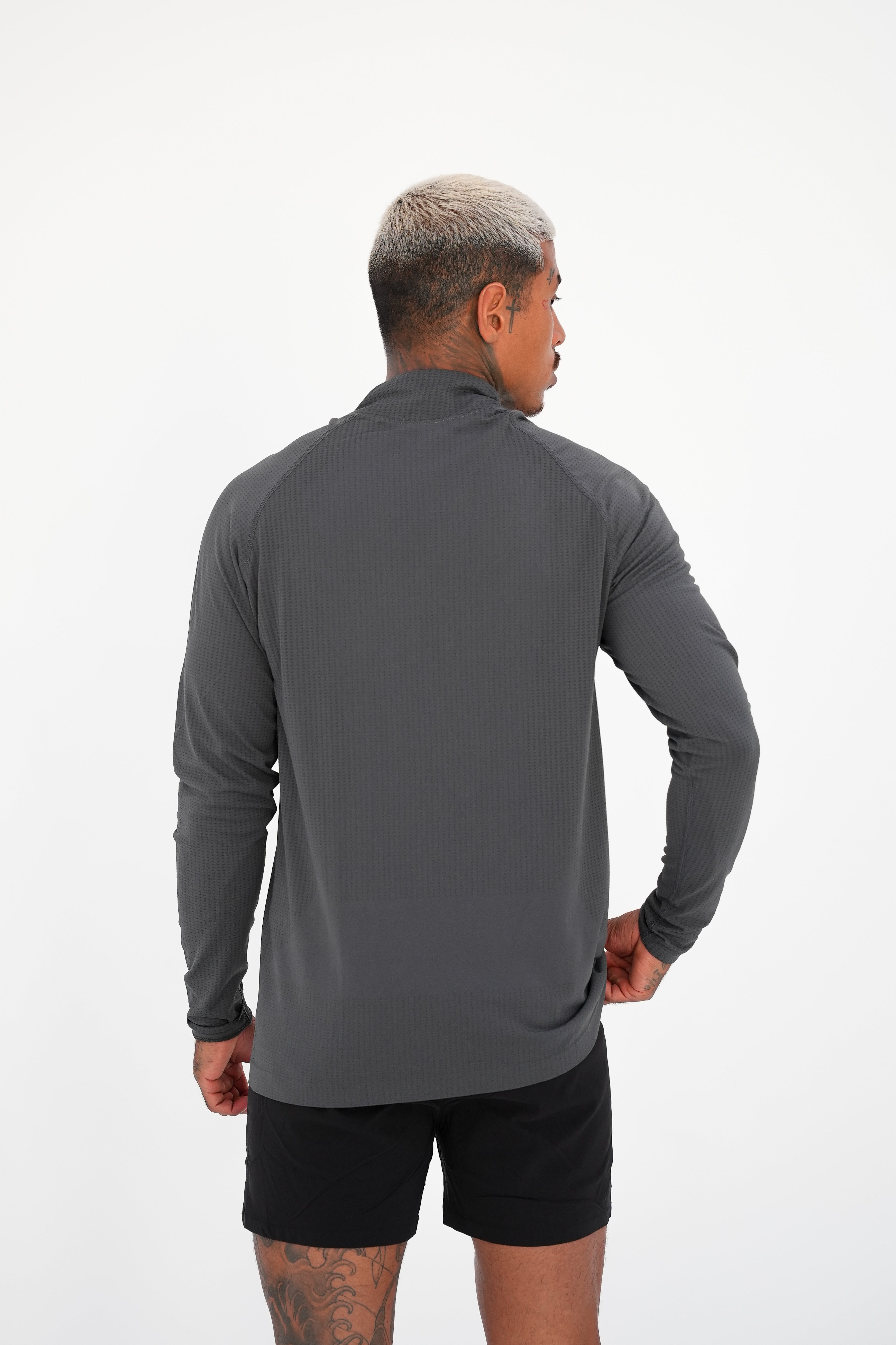 KTP QUARTER ZIP LONG SLEEVE - GREY