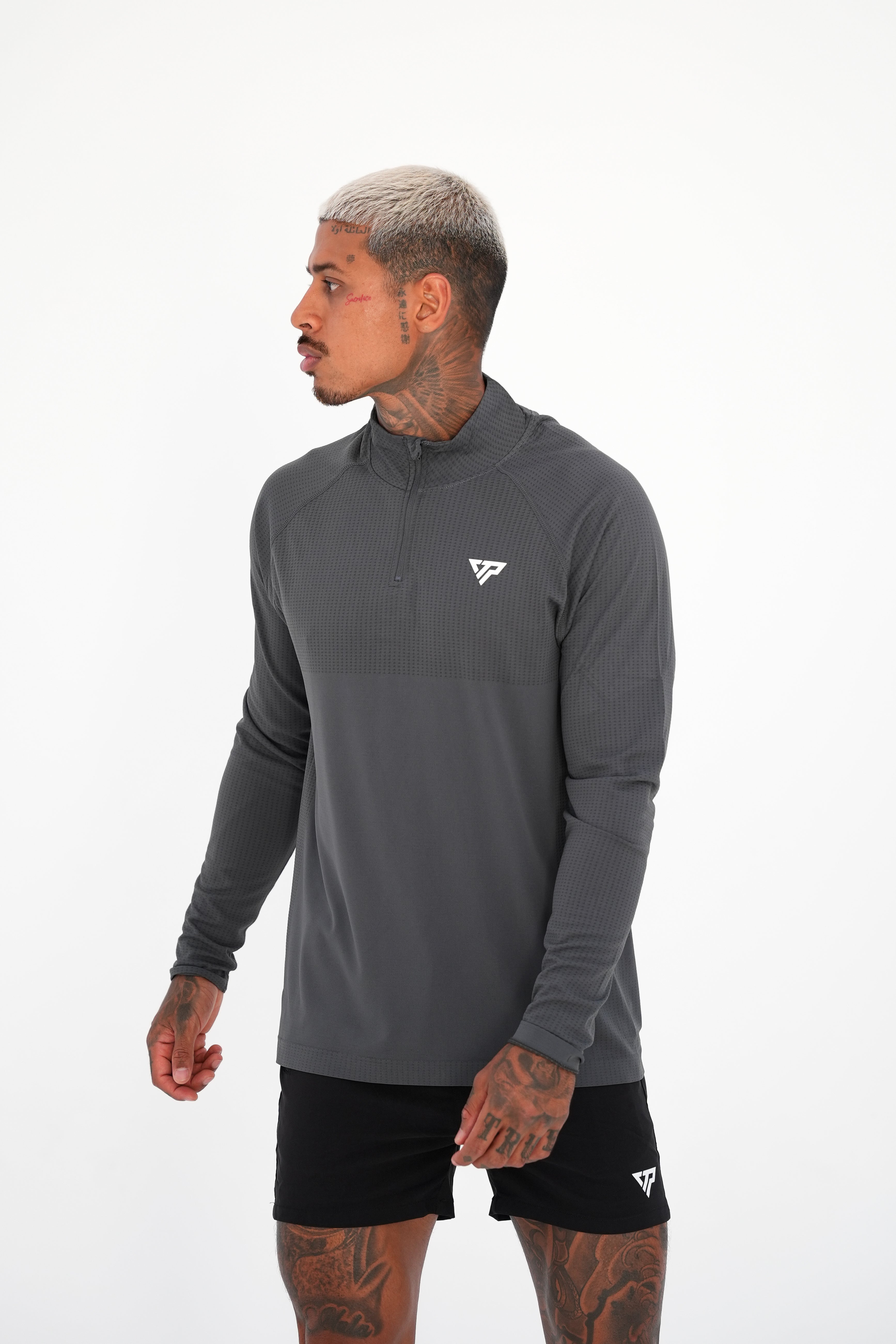 KTP QUARTER ZIP LONG SLEEVE - GREY