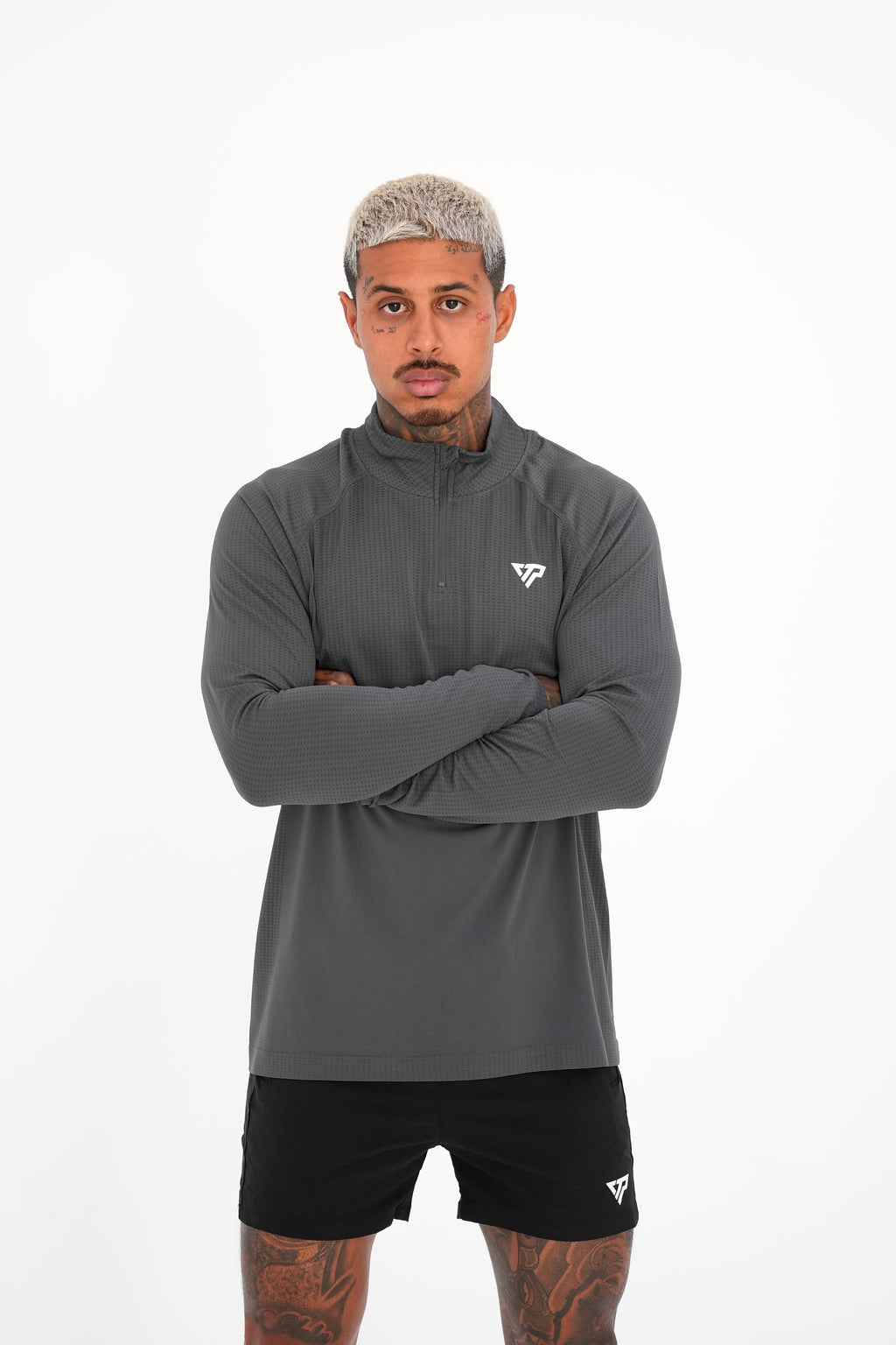 KTP QUARTER ZIP LONG SLEEVE - GREY