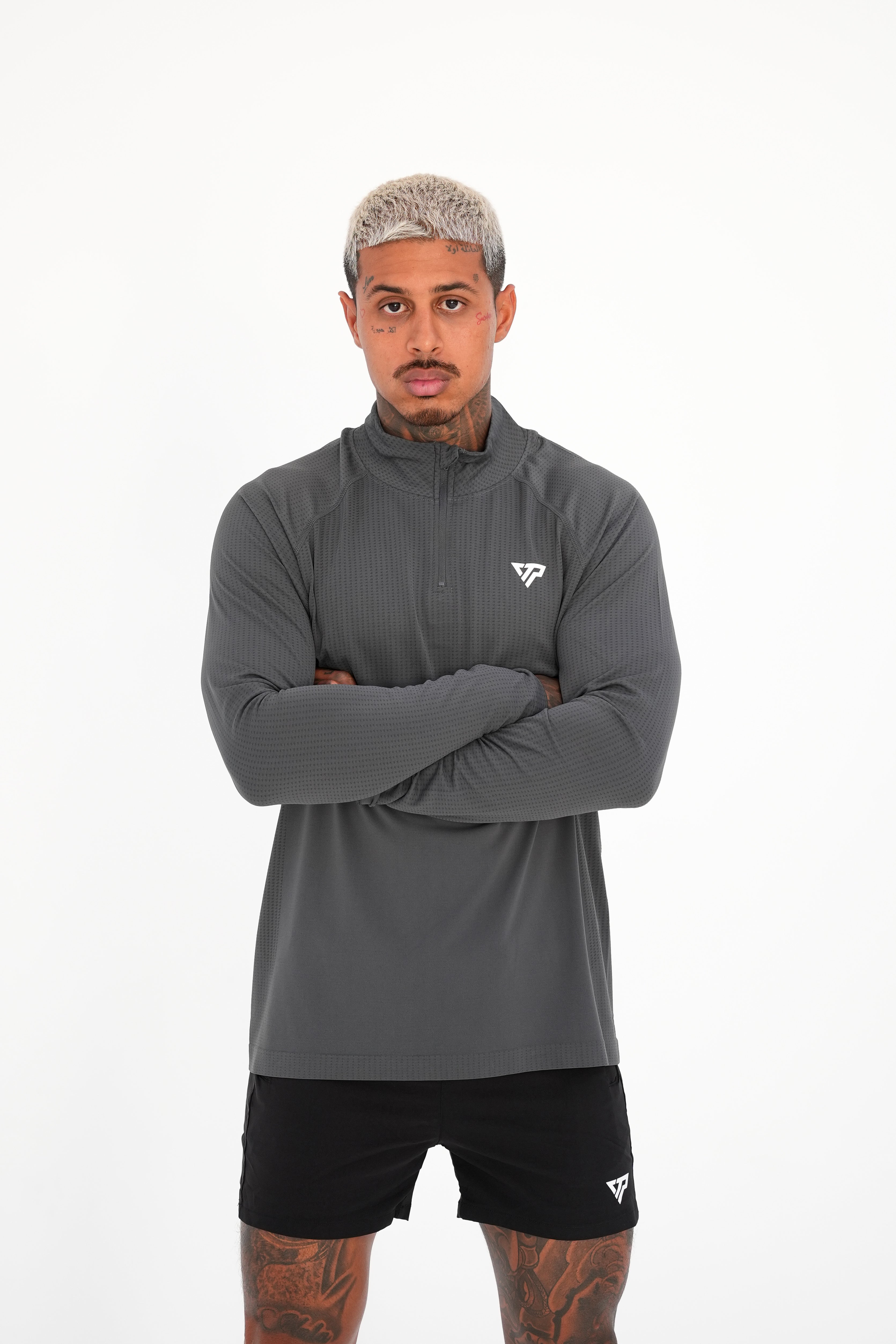 KTP QUARTER ZIP LONG SLEEVE - GREY