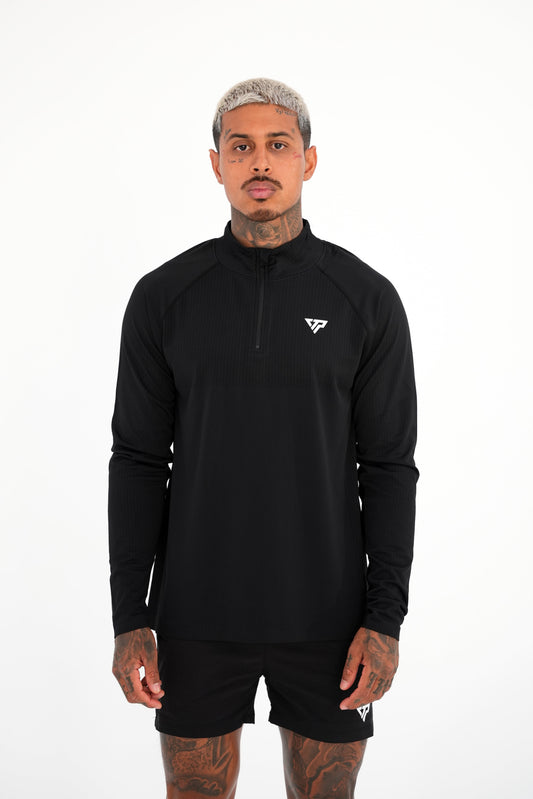 KTP QUARTER ZIP LONG SLEEVE - BLACK