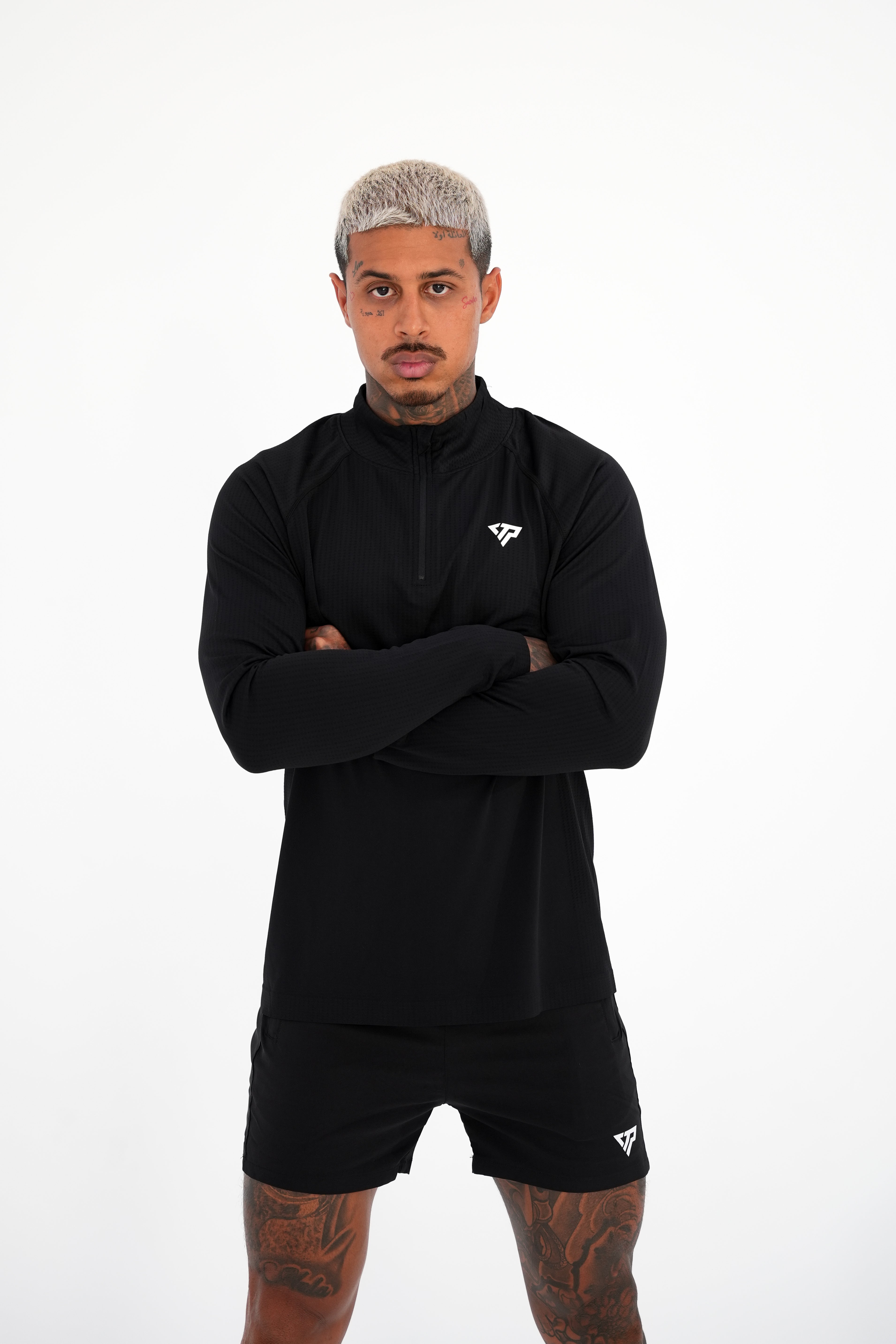KTP QUARTER ZIP LONG SLEEVE - BLACK