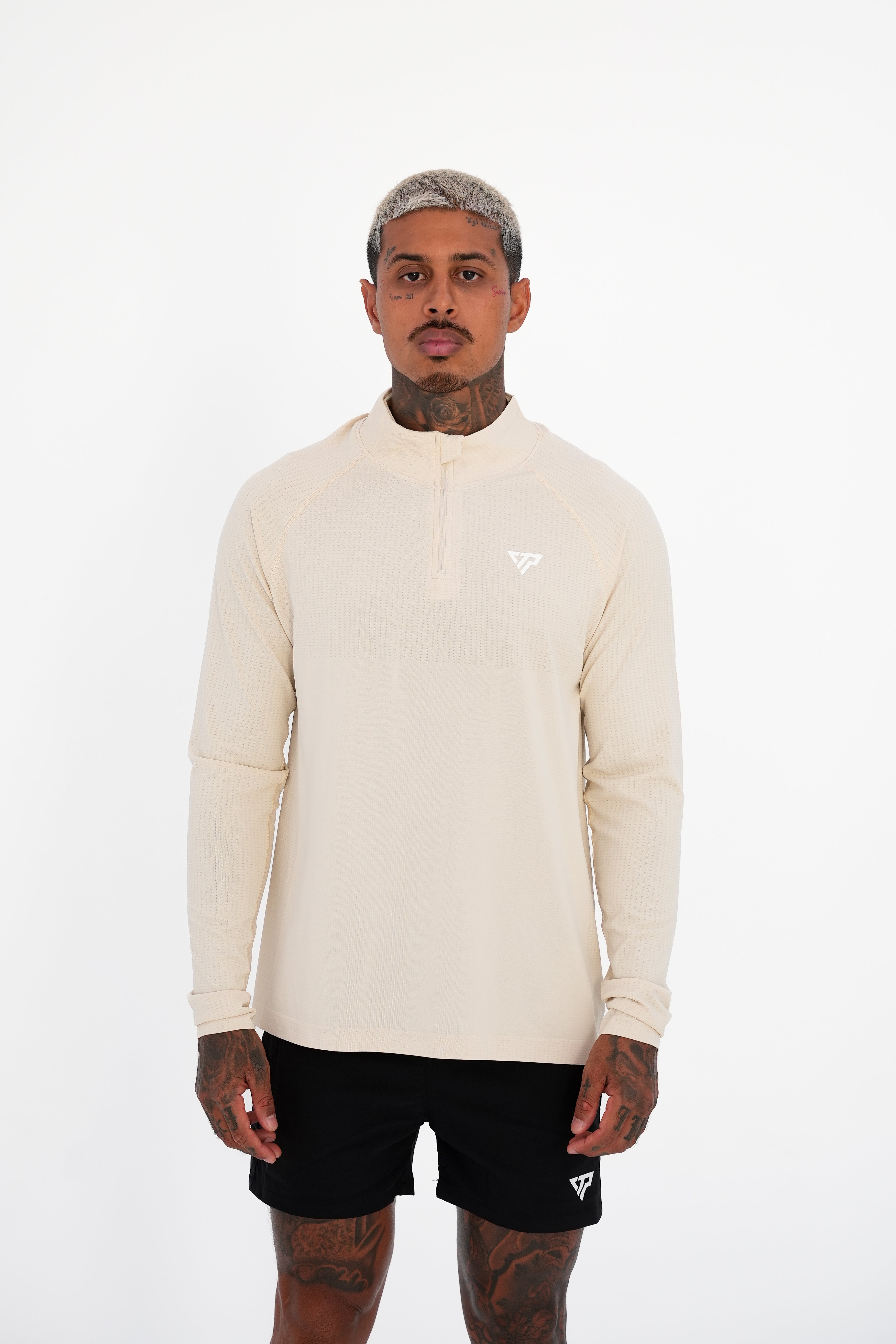 KTP QUARTER ZIP LONG SLEEVE - CREAM