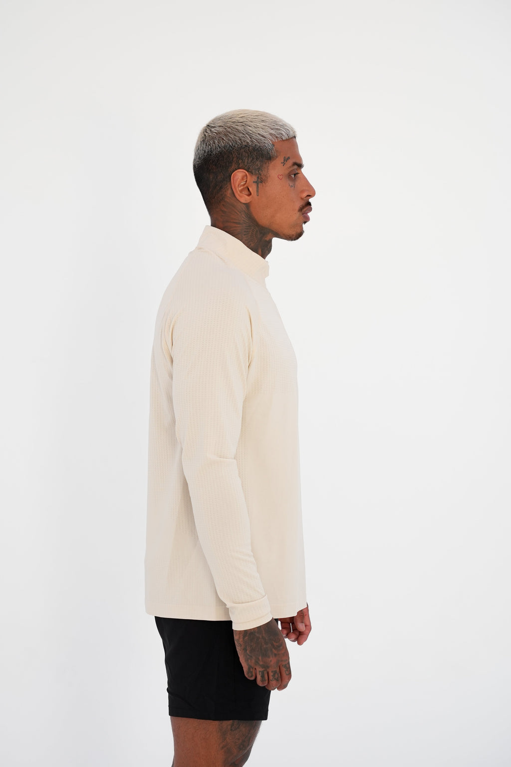 KTP QUARTER ZIP LONG SLEEVE - CREAM