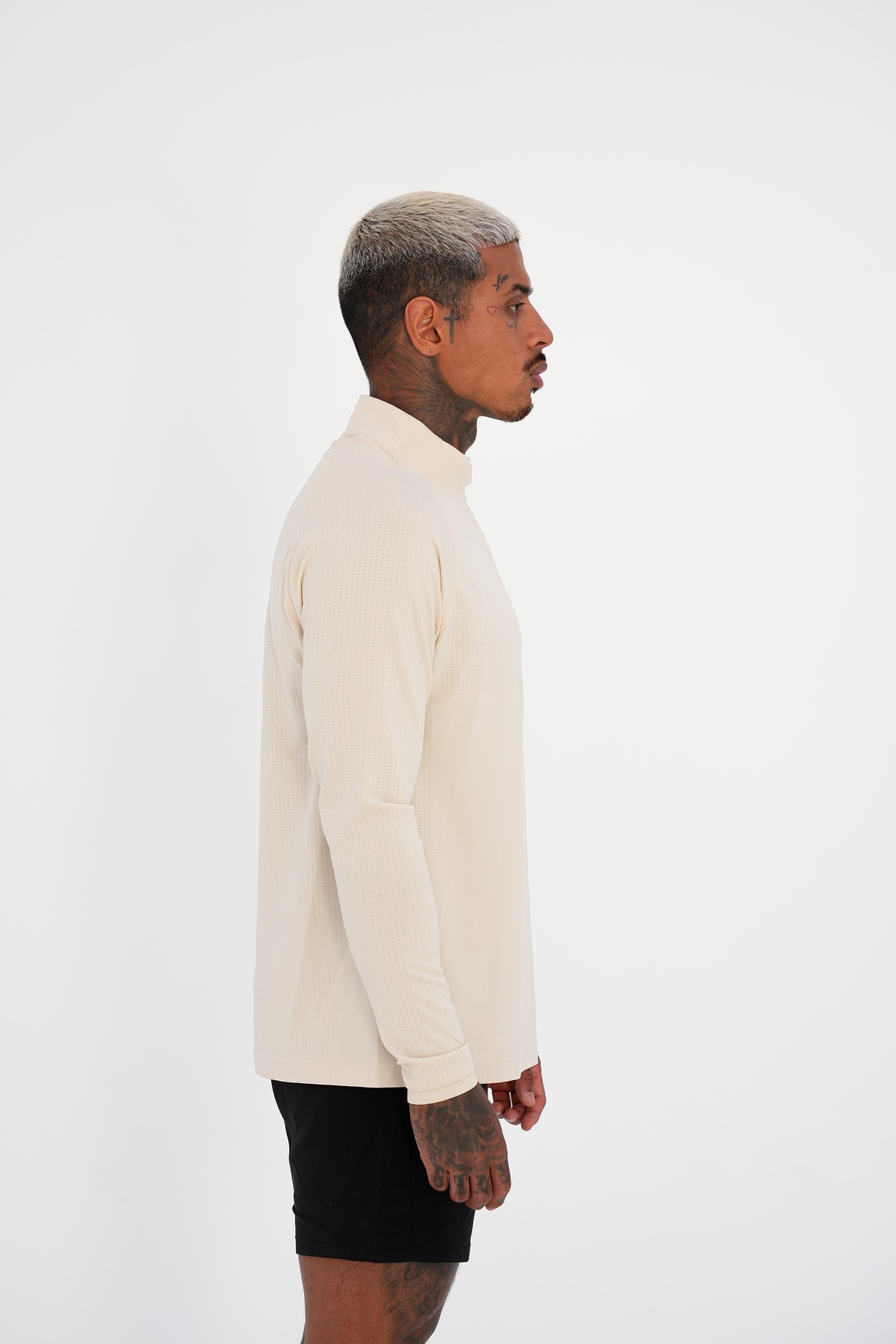 KTP QUARTER ZIP LONG SLEEVE - CREAM