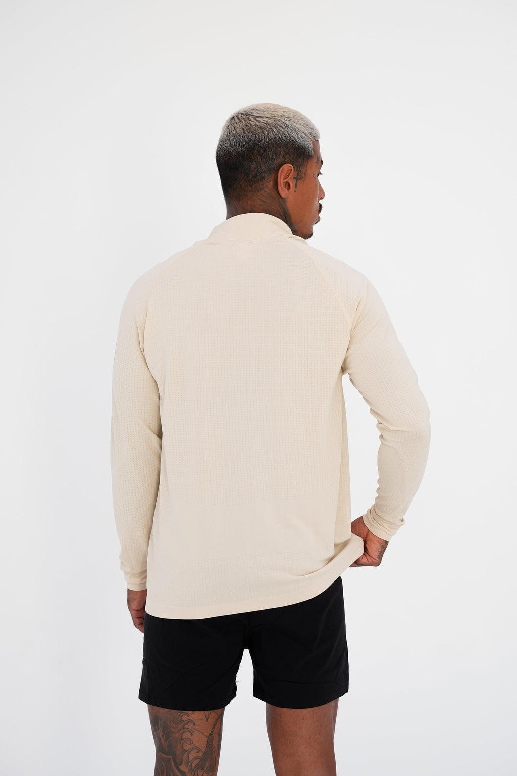 KTP QUARTER ZIP LONG SLEEVE - CREAM