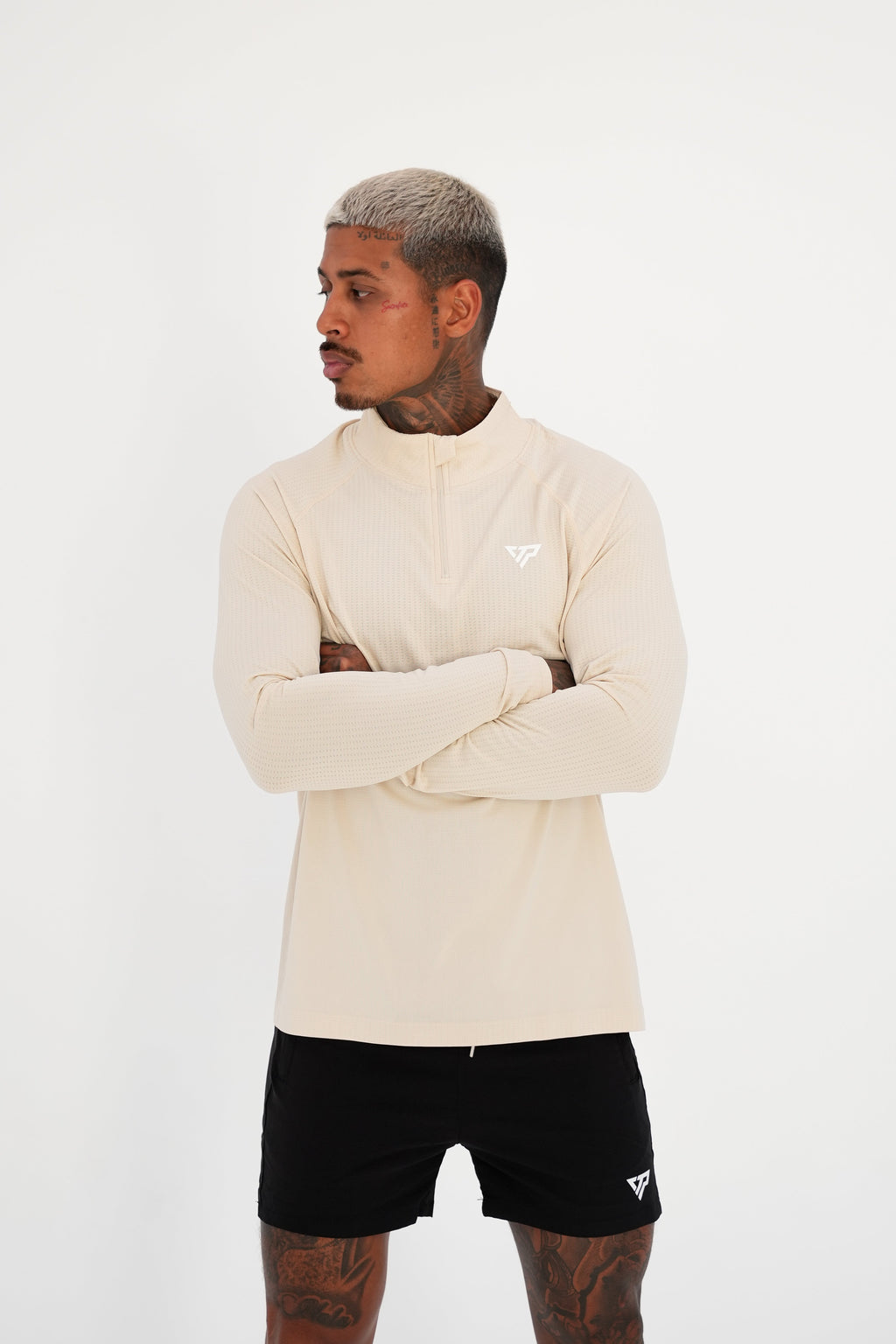 KTP QUARTER ZIP LONG SLEEVE - CREAM