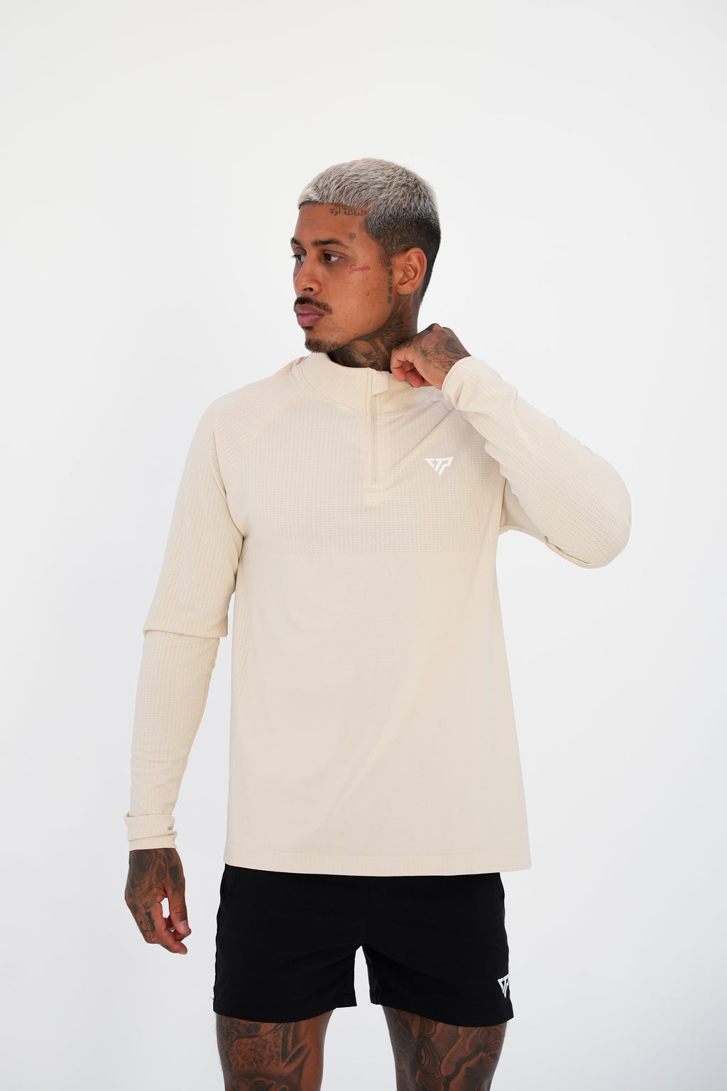 KTP QUARTER ZIP LONG SLEEVE - CREAM