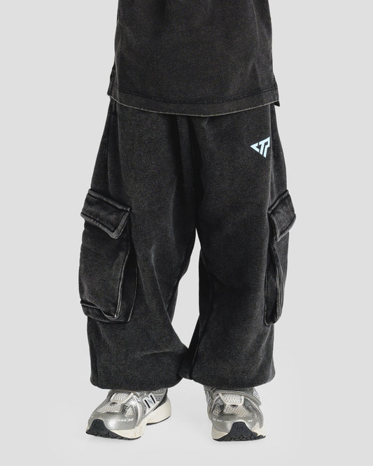 KIDS CARGO PANTS - BABY BLUE
