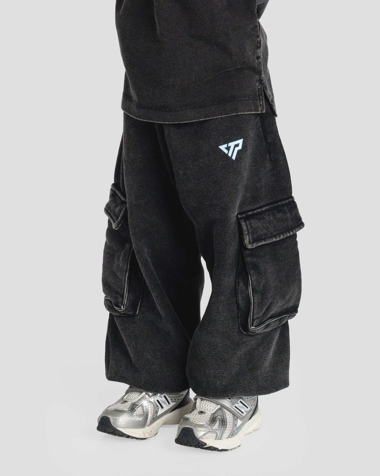 KIDS CARGO PANTS - BABY BLUE