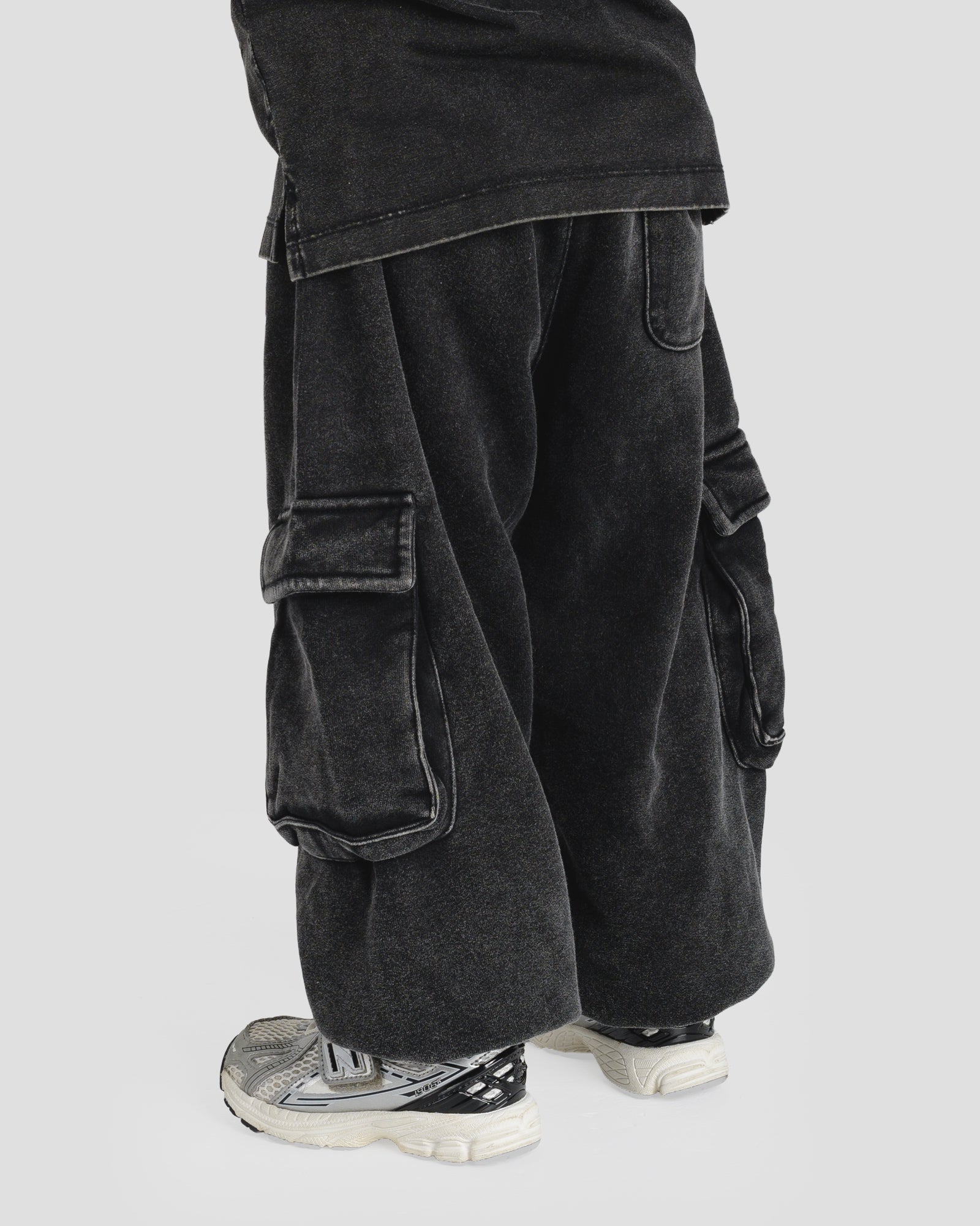 KIDS CARGO PANTS - BABY BLUE