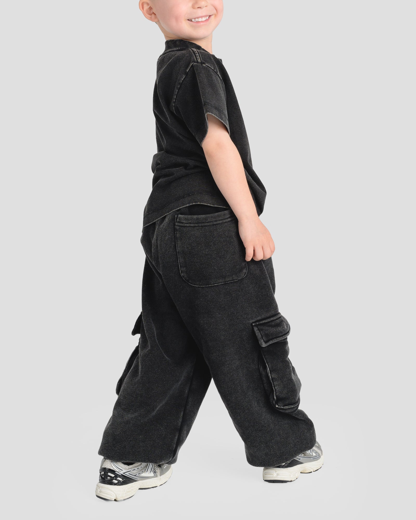 KIDS CARGO PANTS - BABY BLUE