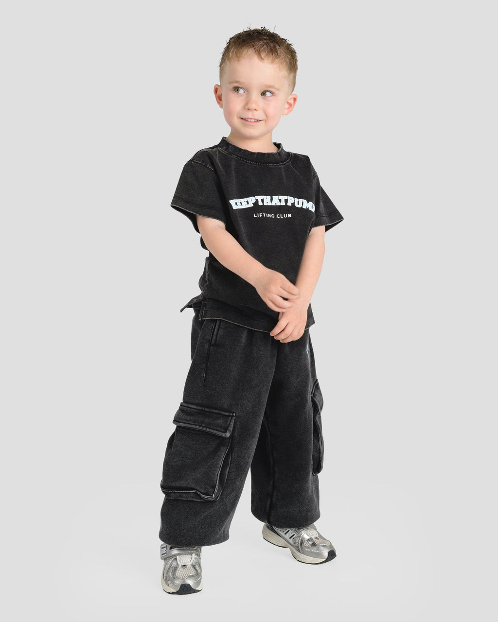 KIDS CARGO PANTS - BABY BLUE