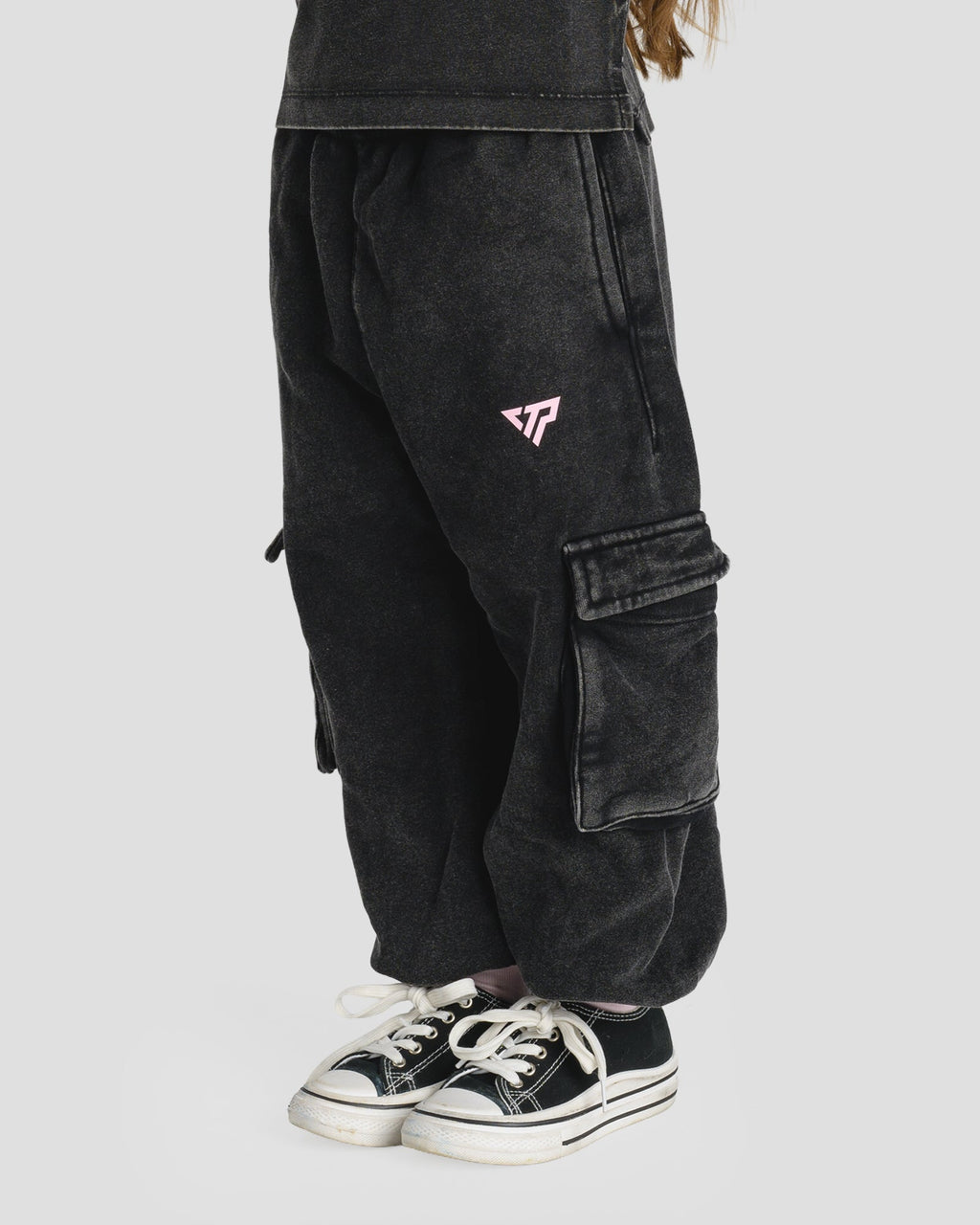 KIDS CARGO PANTS - BABY PINK