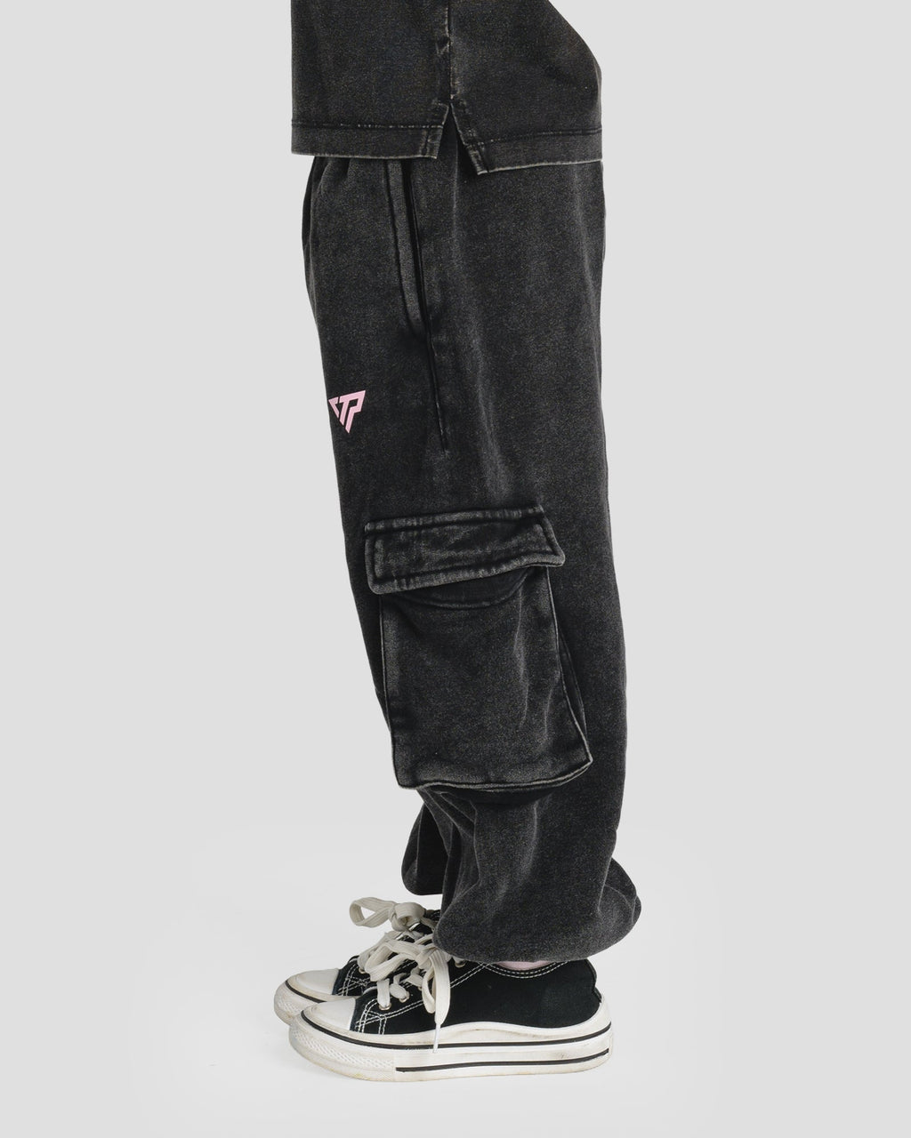 KIDS CARGO PANTS - BABY PINK