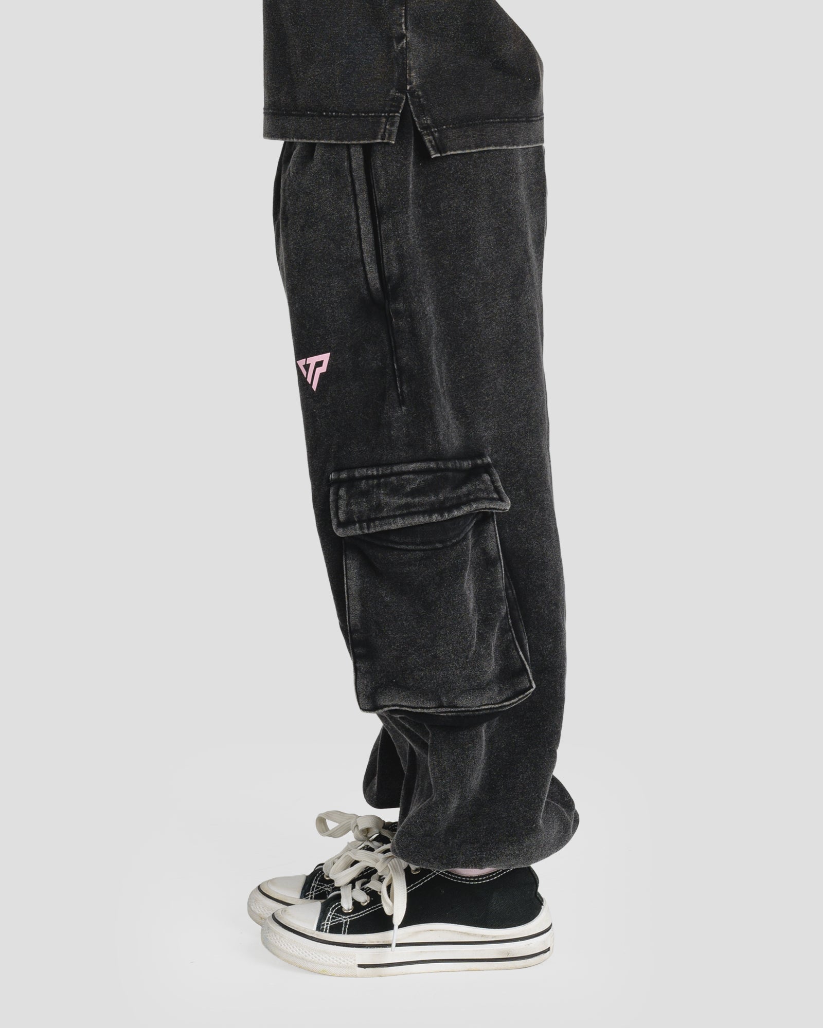 KIDS CARGO PANTS - BABY PINK