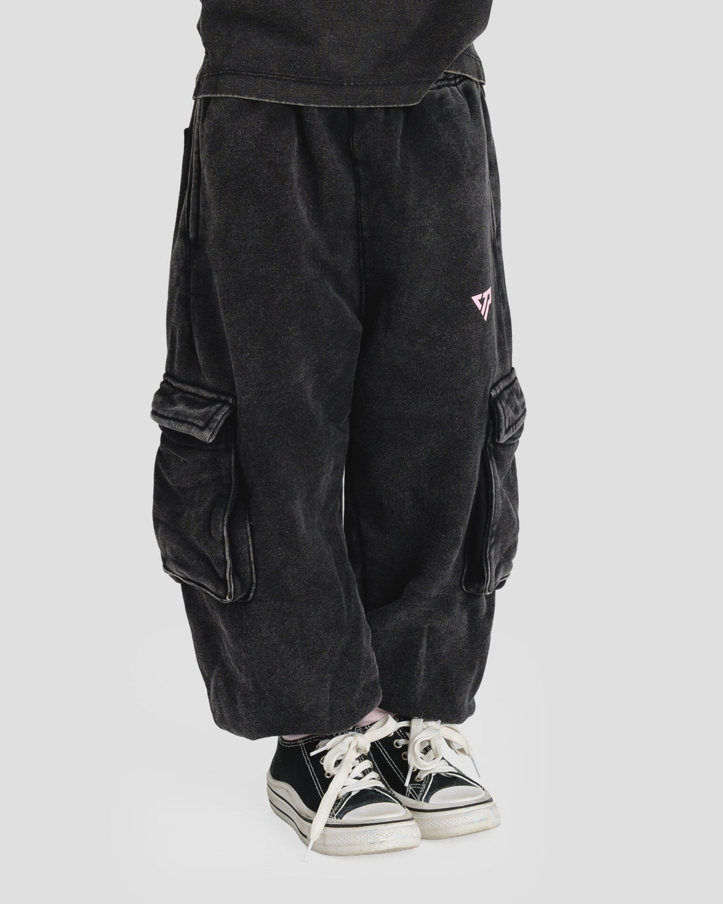 KIDS CARGO PANTS - BABY PINK