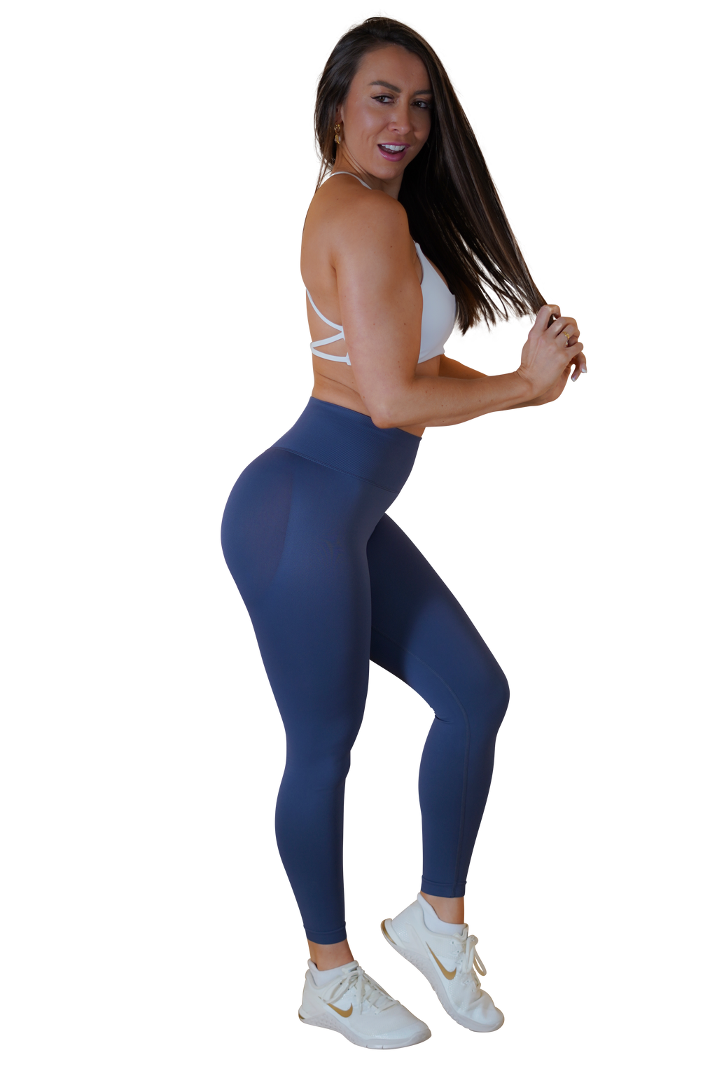 CORE SCRUNCH LEGGINGS - STEEL BLUE