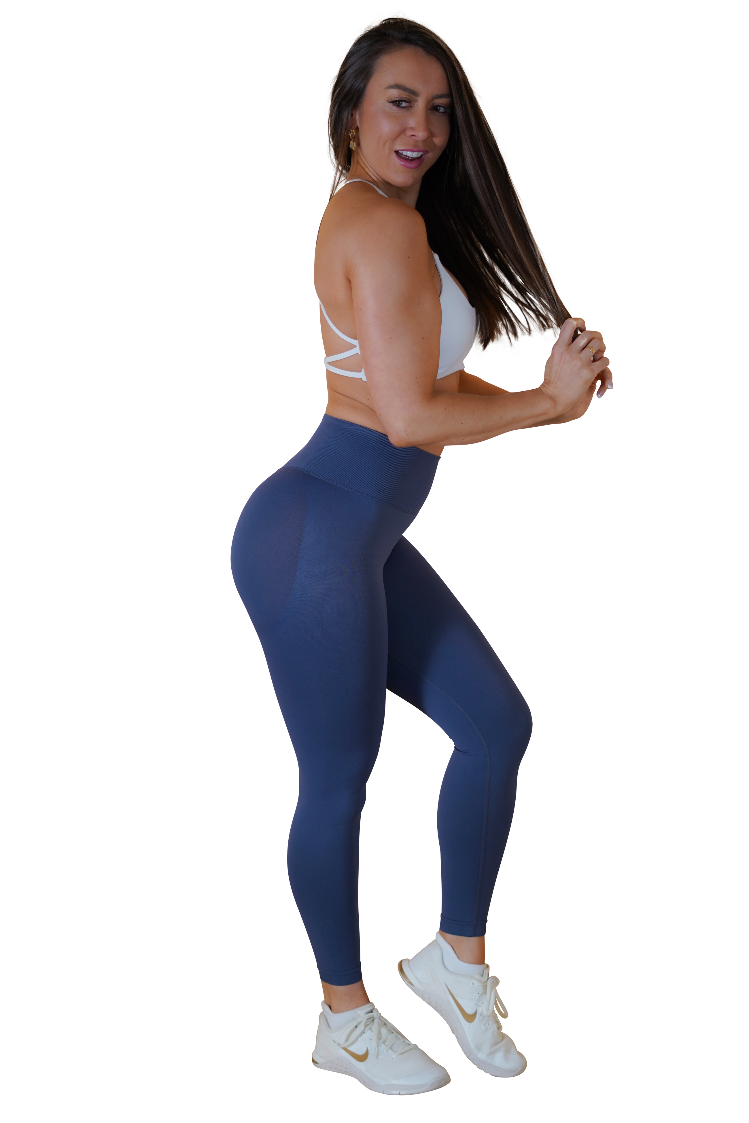 CORE SCRUNCH LEGGINGS - STEEL BLUE