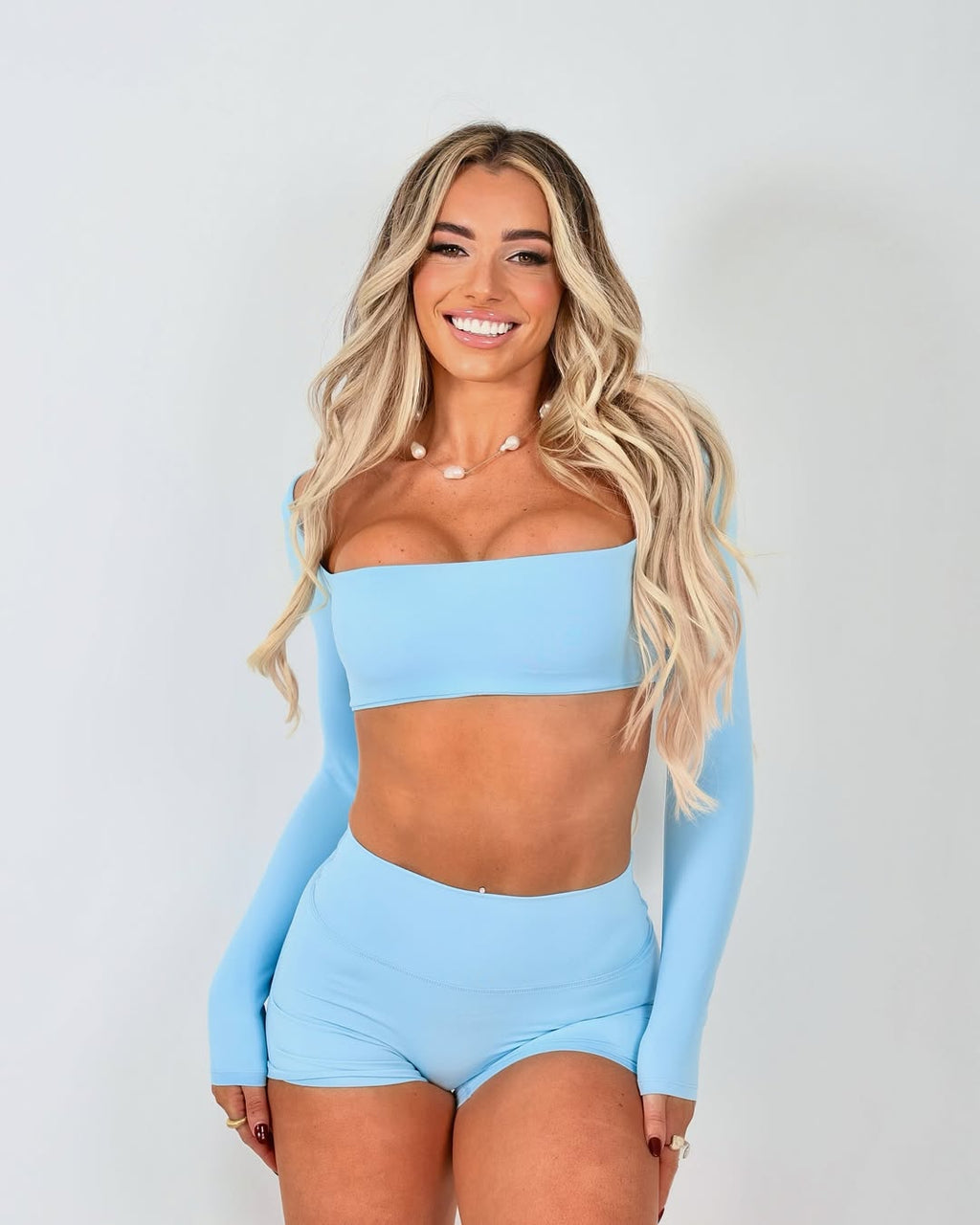 SLEEK LONG SLEEVE TOP - BABY BLUE