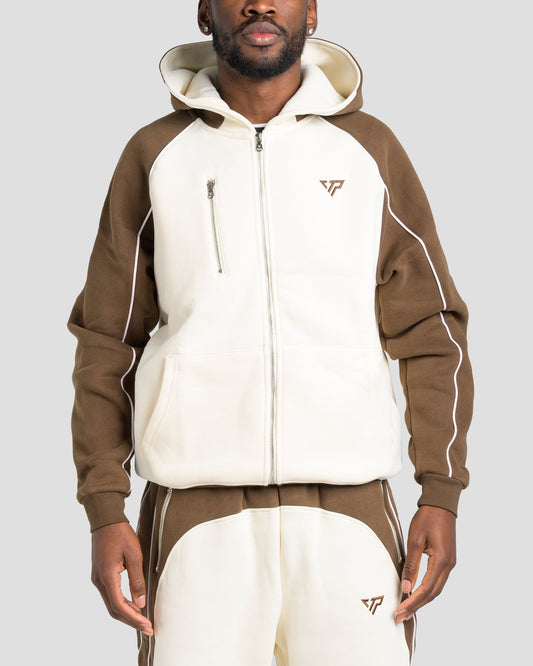 SUPERIOR ZIP JACKET - BROWN/BEIGE