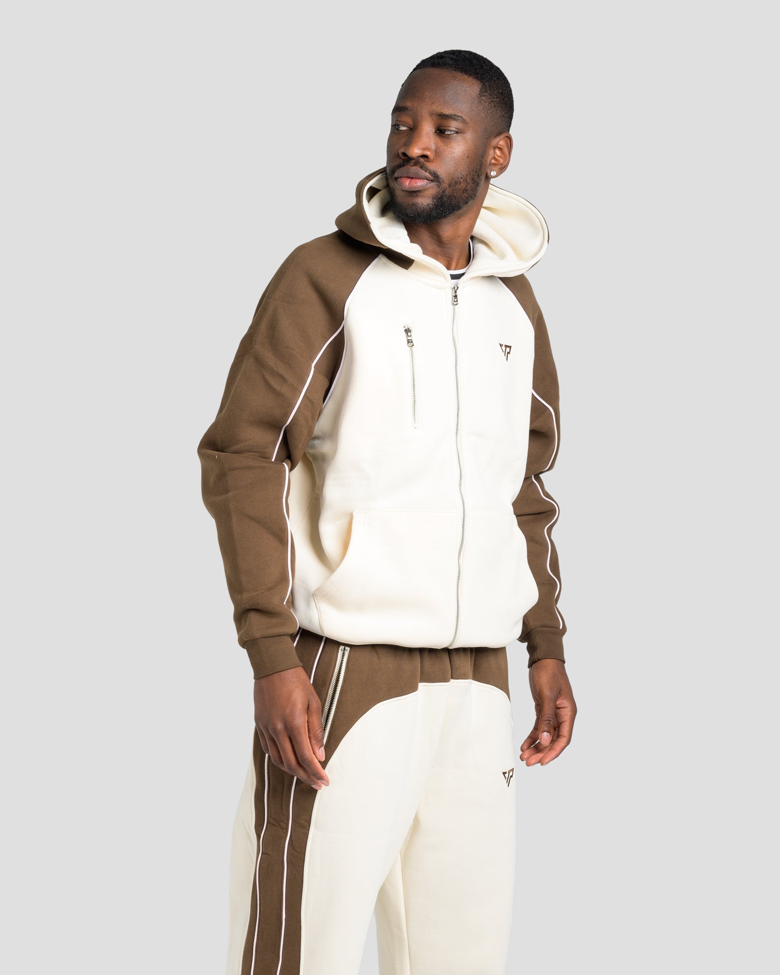 SUPERIOR ZIP JACKET - BROWN/BEIGE