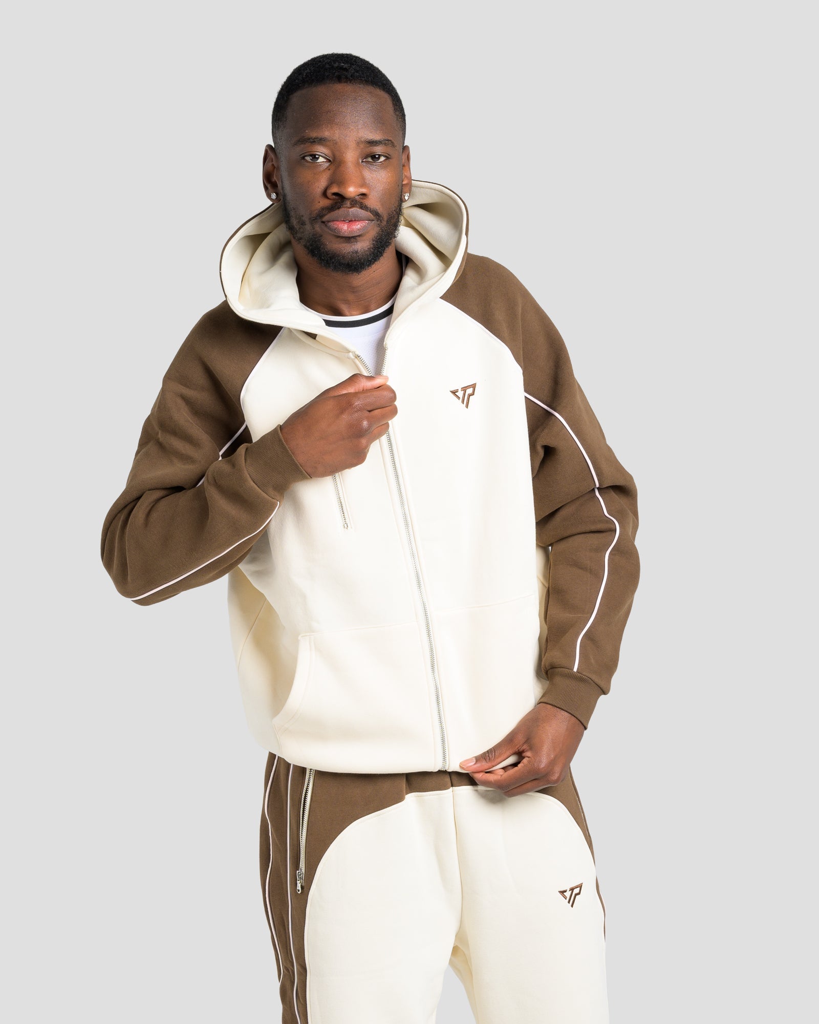 SUPERIOR ZIP JACKET - BROWN/BEIGE