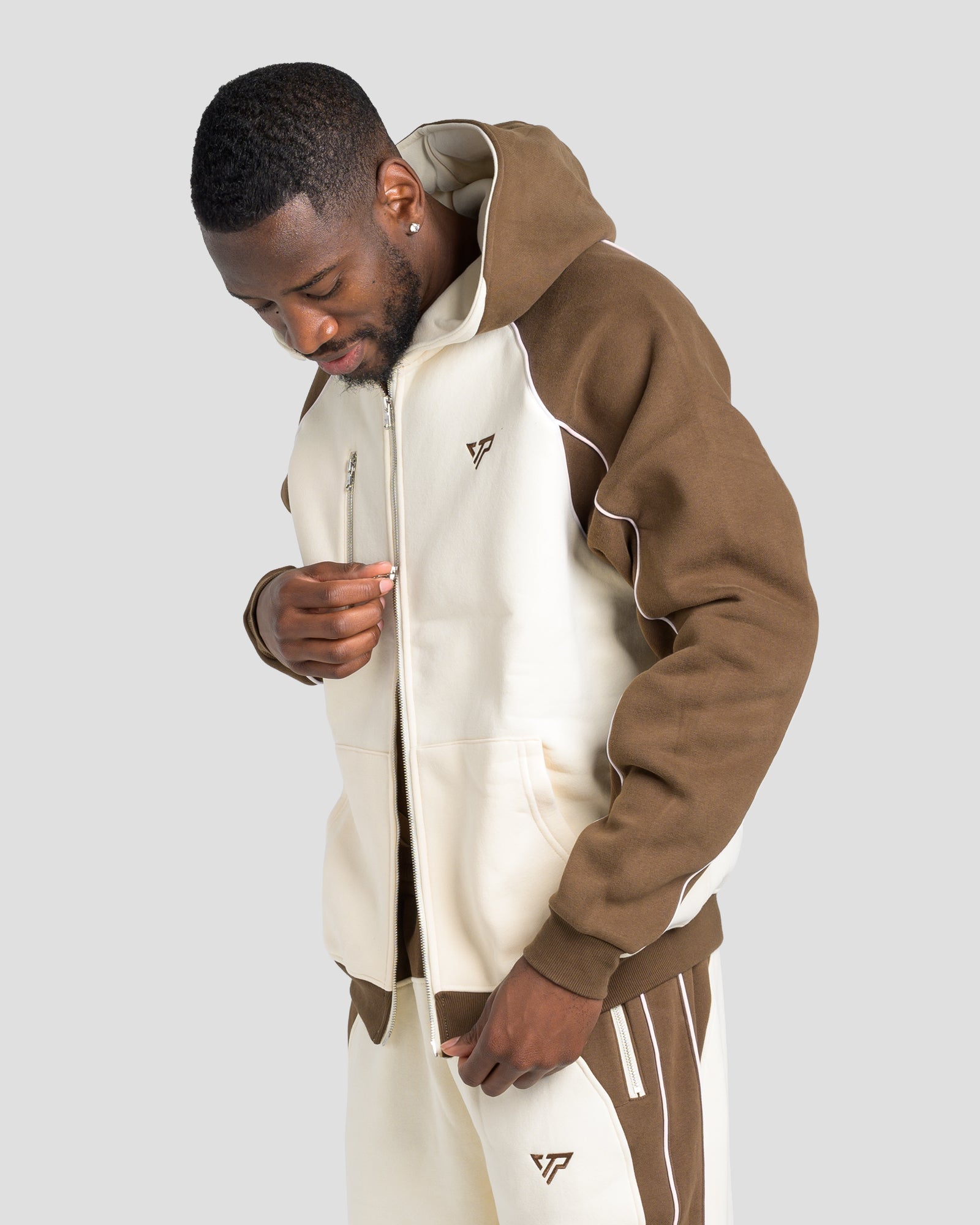 SUPERIOR ZIP JACKET - BROWN/BEIGE
