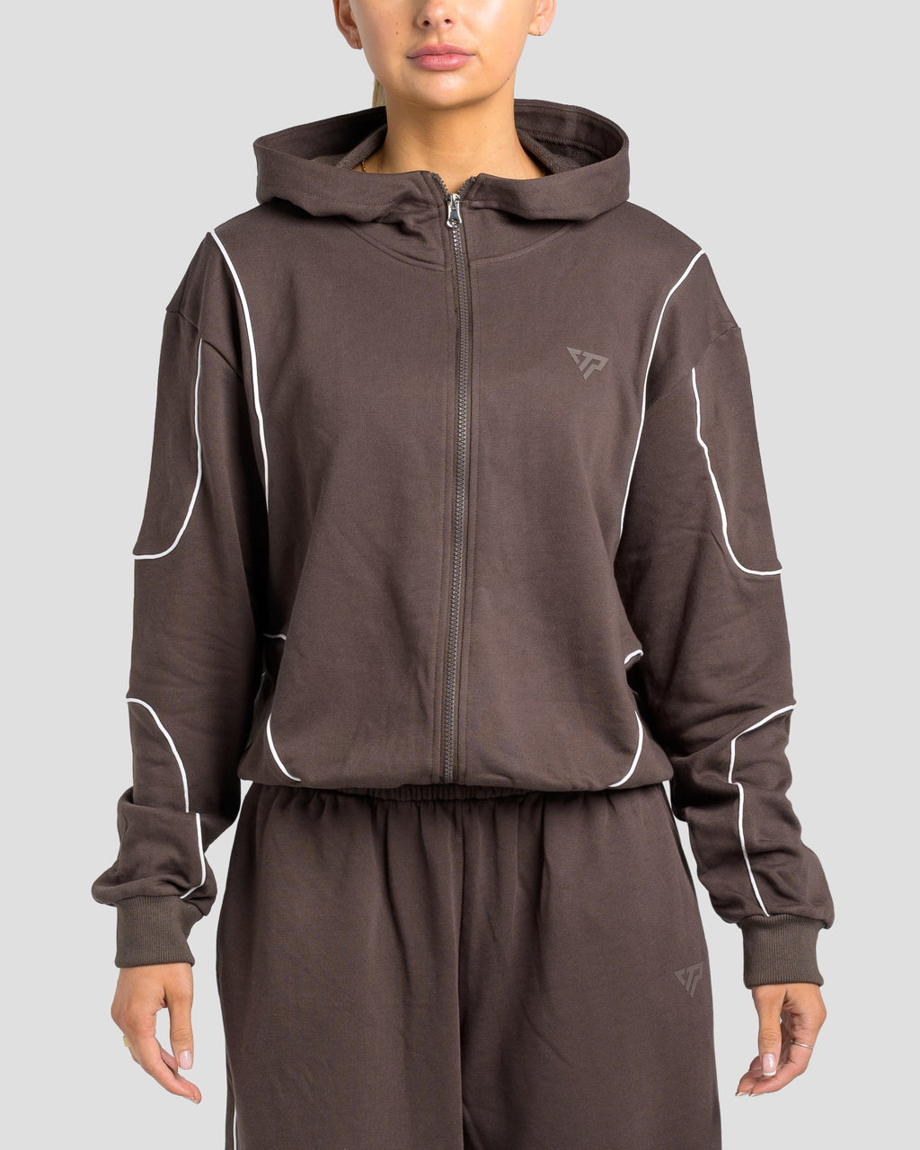 KTP SWEAT ZIP JACKET - ESPRESSO