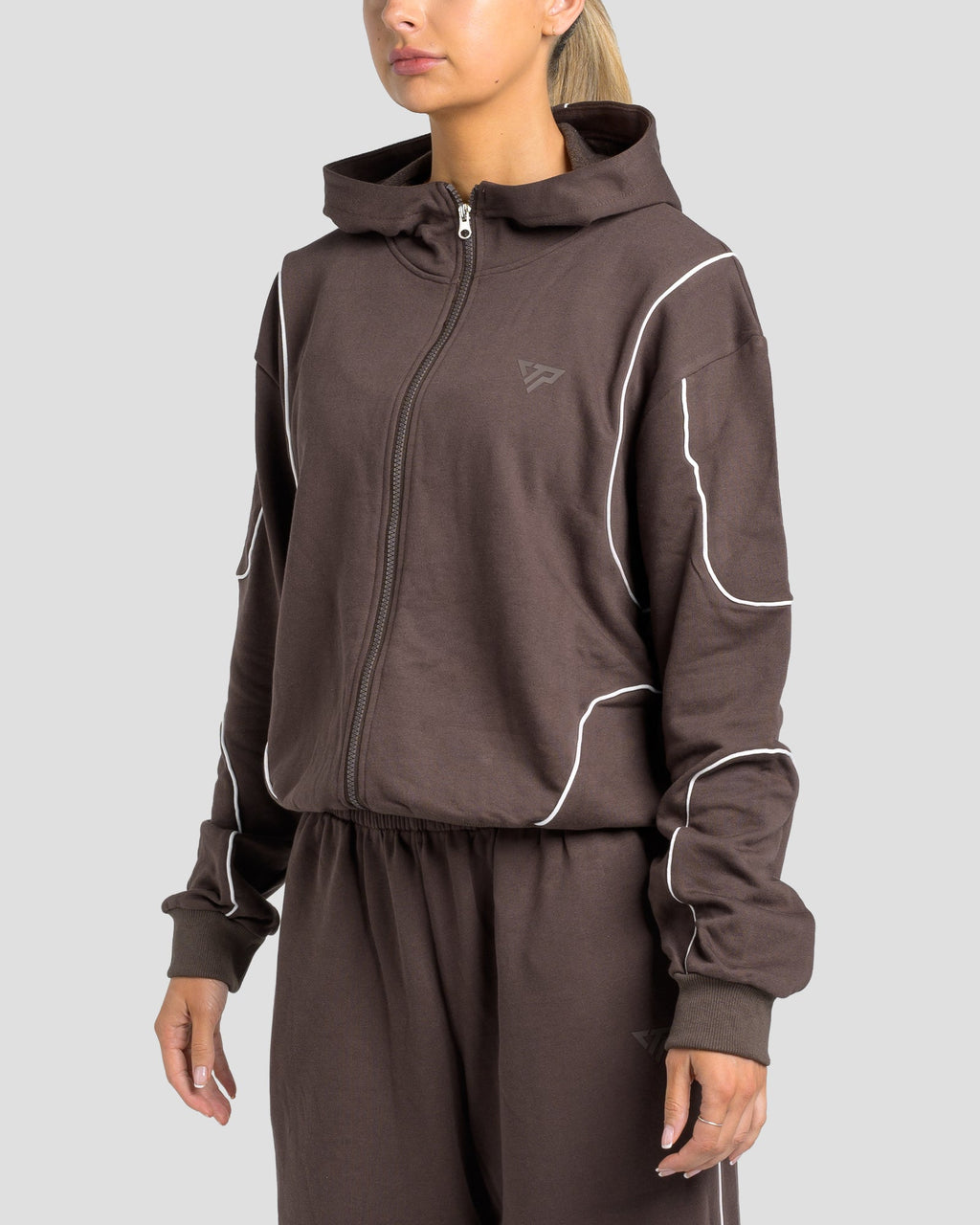 KTP SWEAT ZIP JACKET - ESPRESSO